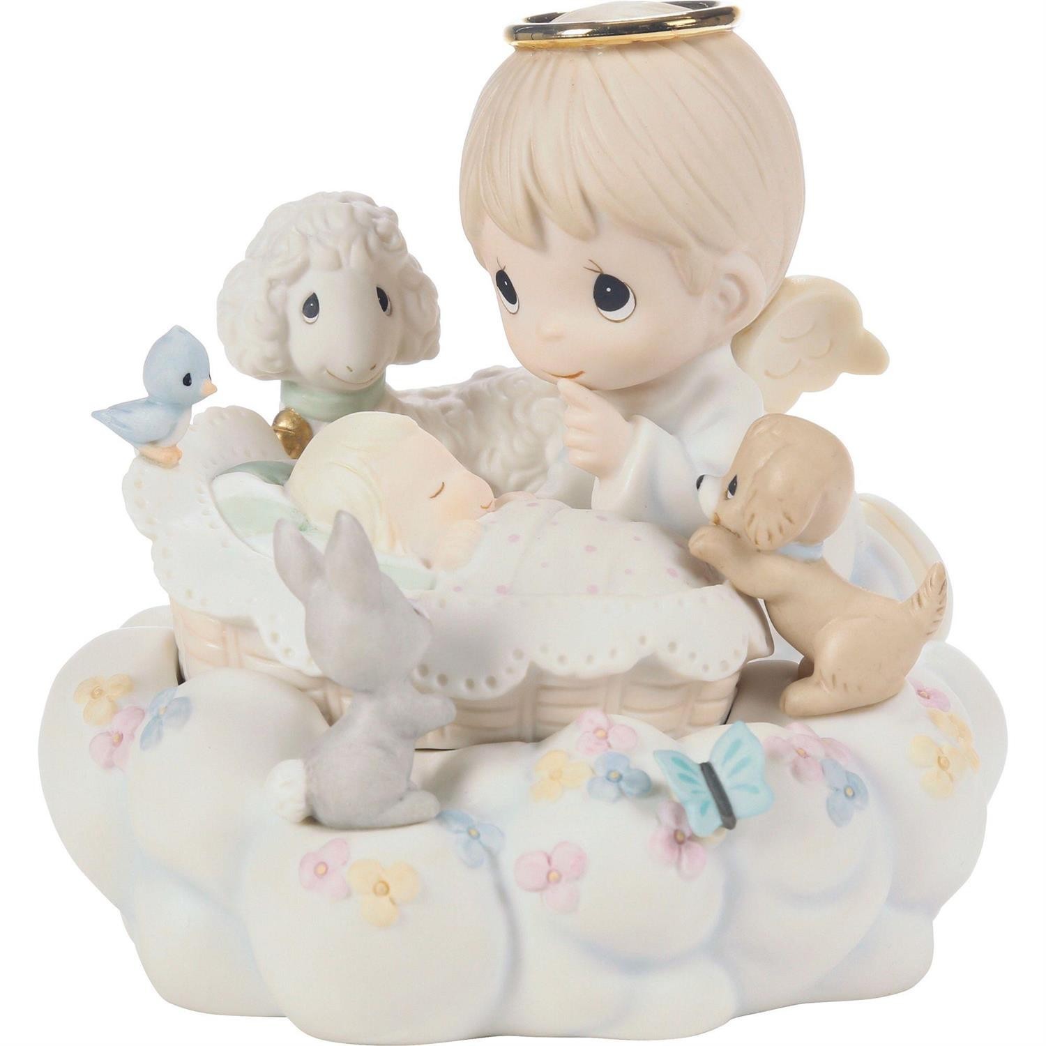 ❦ New PRECIOUS MOMENTS Figurine ANGELS BABY Dog Cat Cloud Heaven Bunny Lamb Bird