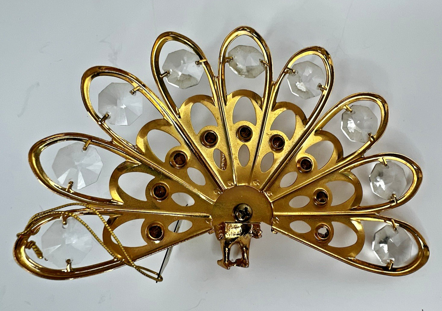 Peacock Figurine 24K Gold Plated Austrian Crystal KG & C
