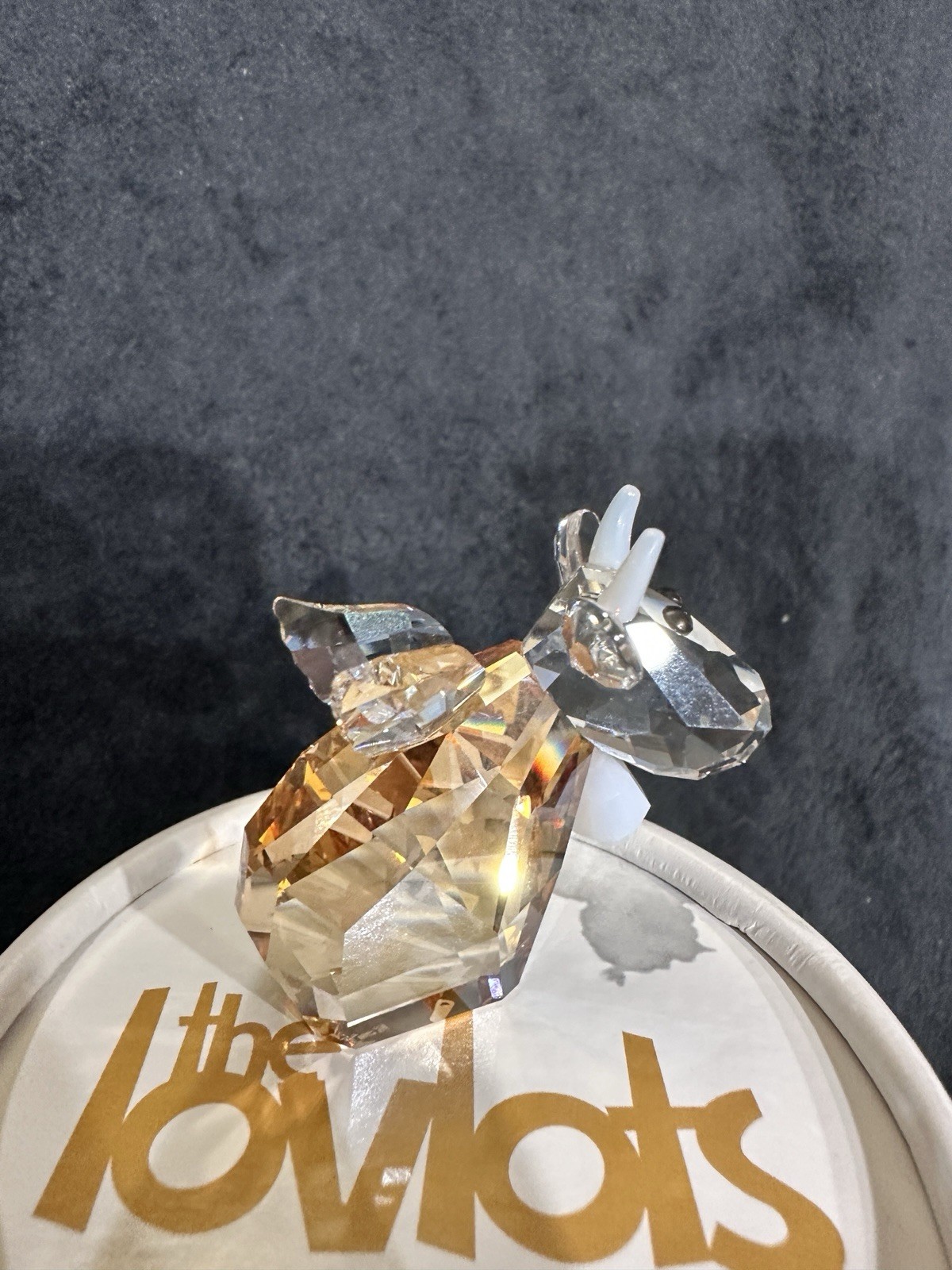 Swarovski “Angel Mo” Crystal Cow Figurine With Box 1139966 Perfect Condition