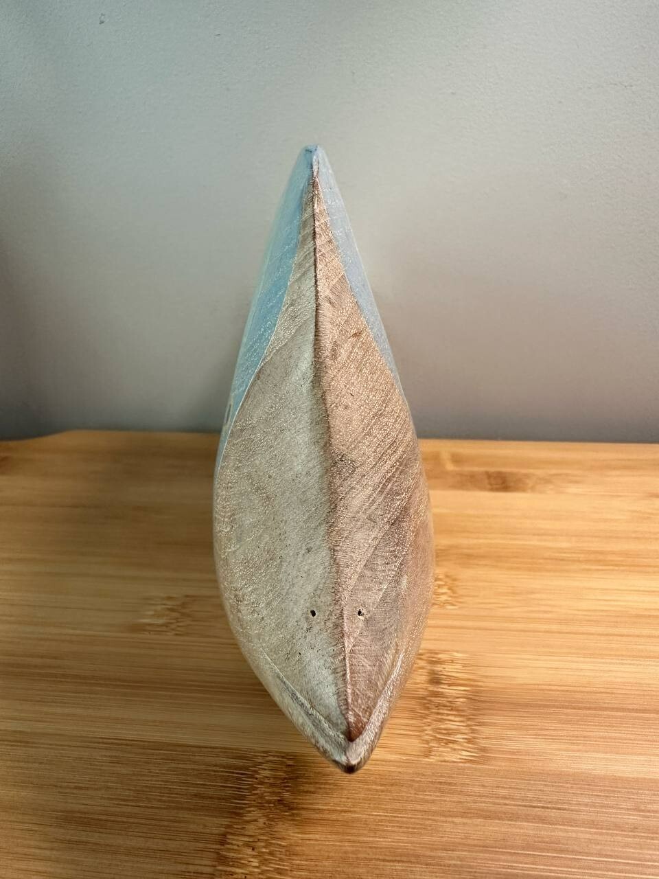 Vintage 1980s Teakwood Tropical Fish Sculpture Painted in Pastel