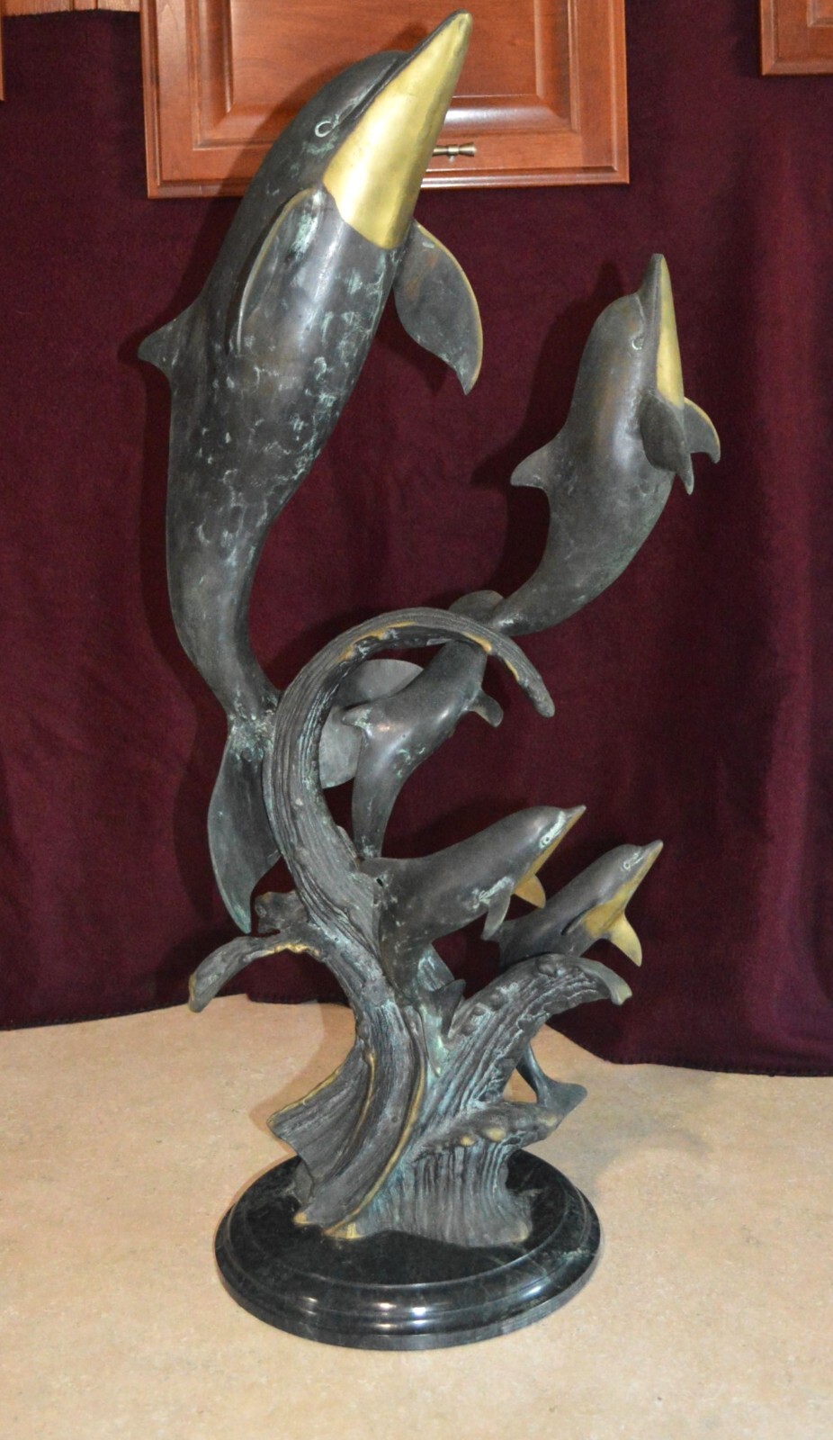 “Majestic Dolphin Quintet” Sculpture San Pacific International SPI 32-1/2″