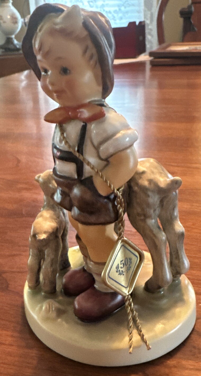 MJ Hummel Little Goat Herder, Goebel #1689 50th Anniversary 2001, 5 1/4” + Box