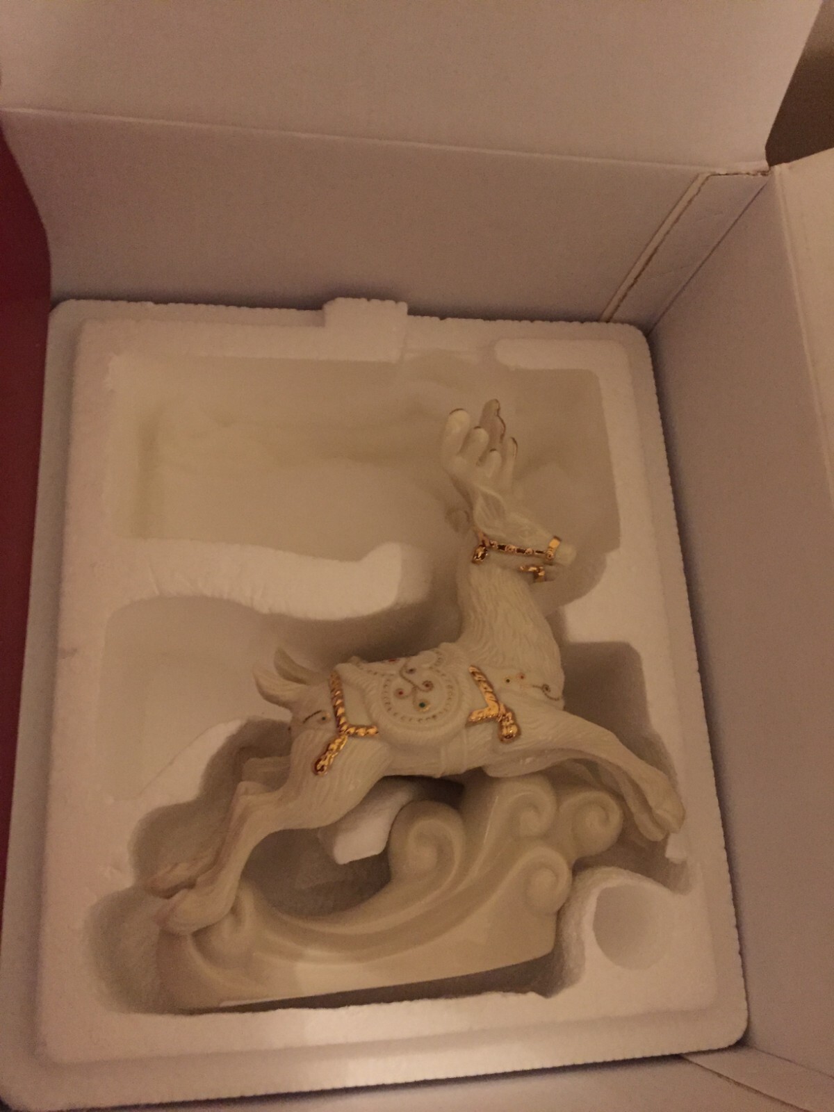 Lenox Dash Away All Comet and Cupid Figurine with Box and Styrofoam