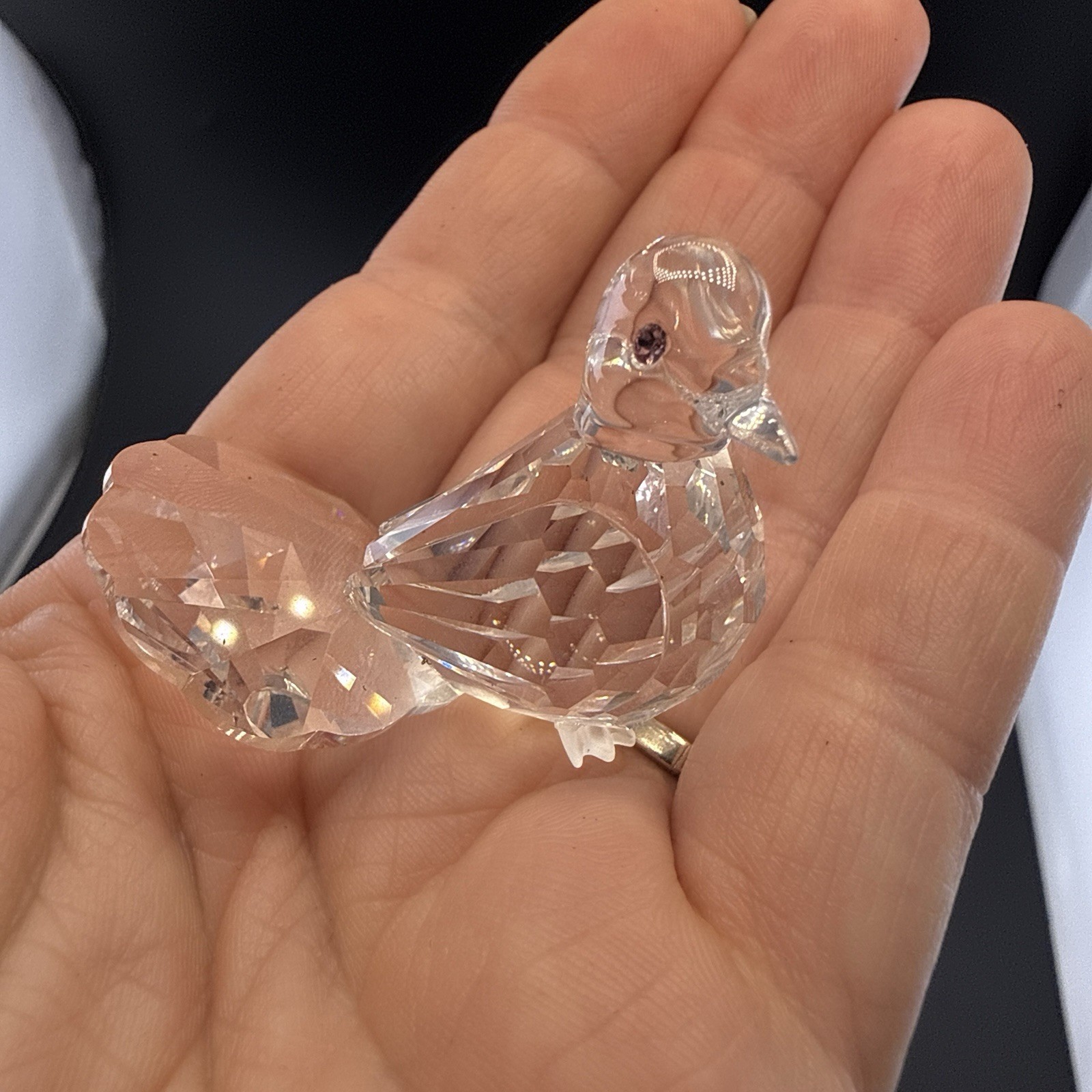Swarovski Dove Peace Bird Crystal Figurine Box COA Clear Austria Retired