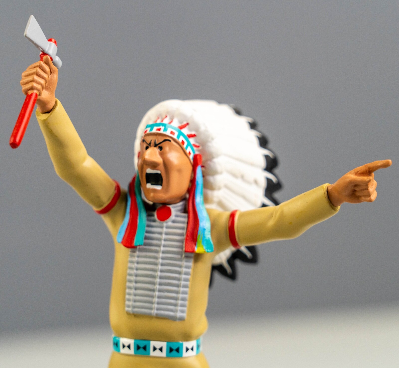 Moulinsart Tintin Figurine 42249 Indian Chief America Resin Officielle Figure 42