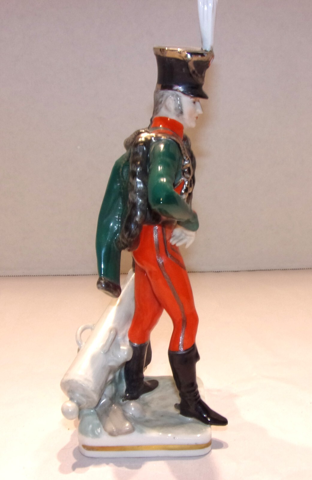 Vintage Dresden Napoleon Husarenoffz Porcelain Figurine 8″