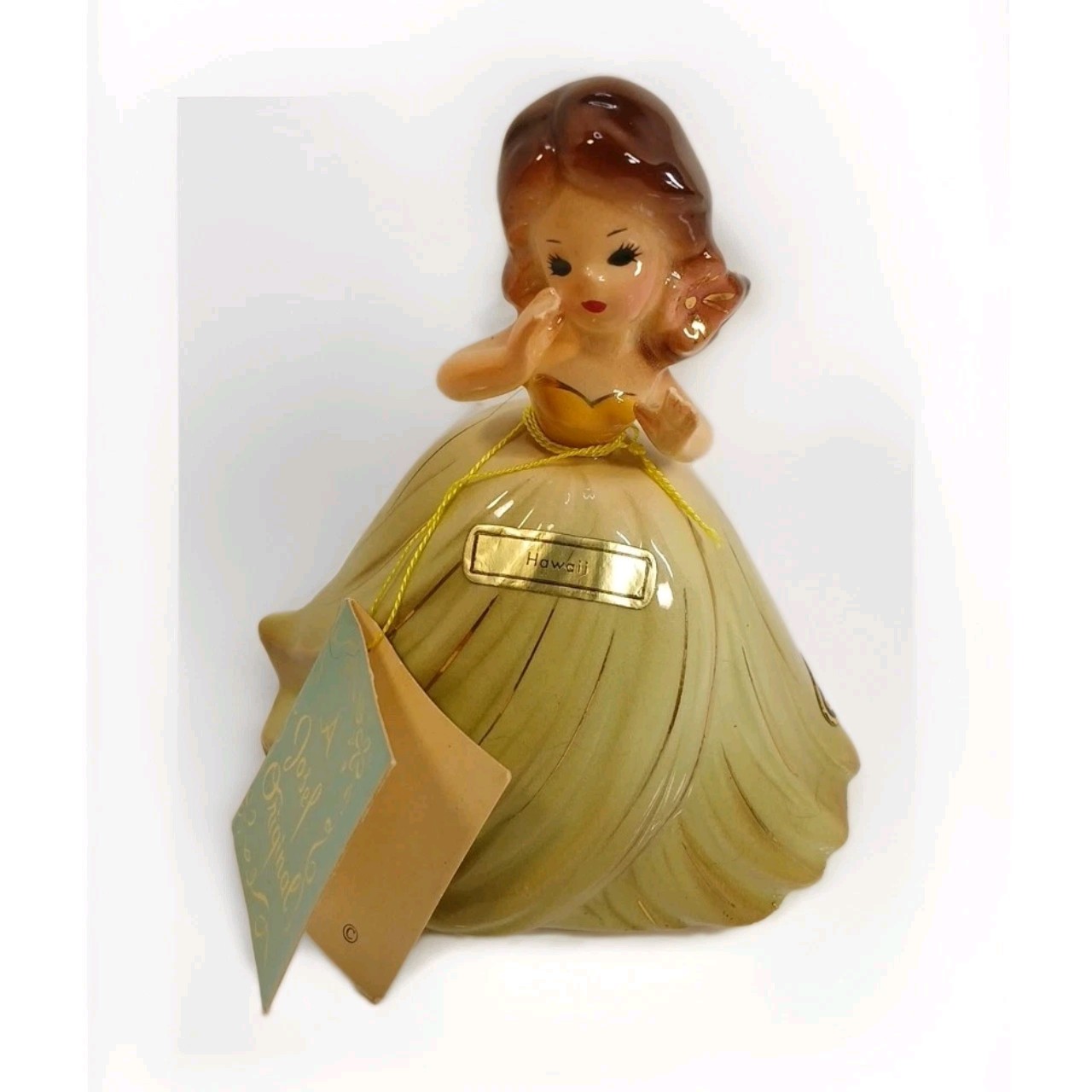 RARE Josef Originals Hawaii Girl Hula Figurine (N2) 4″ x 3.5” Mint Condition