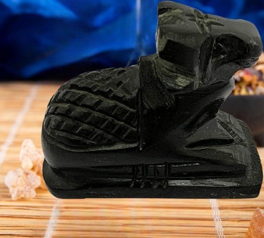 Black Marble Stone Nandi Statue For Worship, Home Décor – 2.5’L Inches (Approx.)