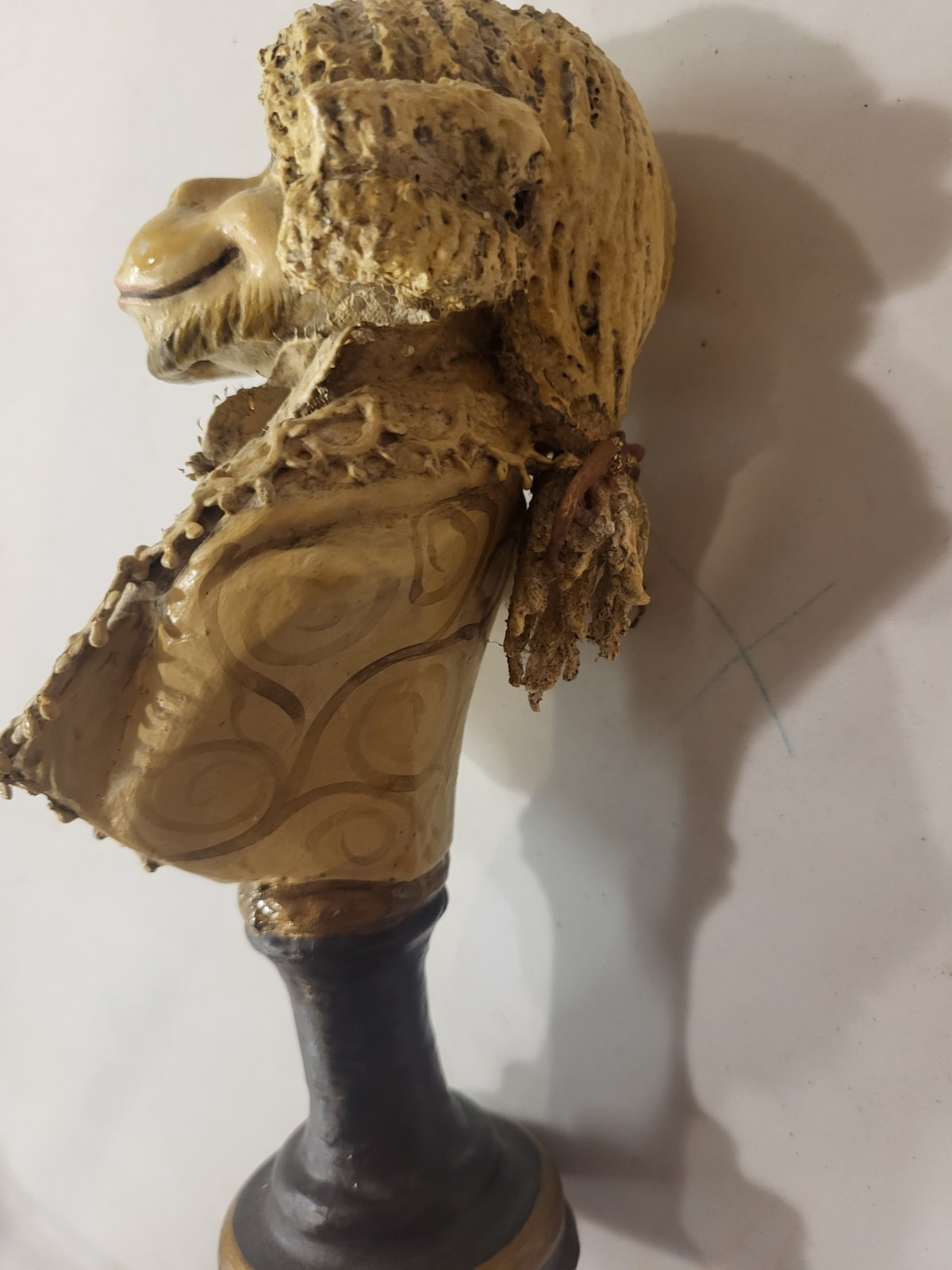 Vintage Pair Whimsical Monkey Lady and Man Busts Thailand Resin Decor