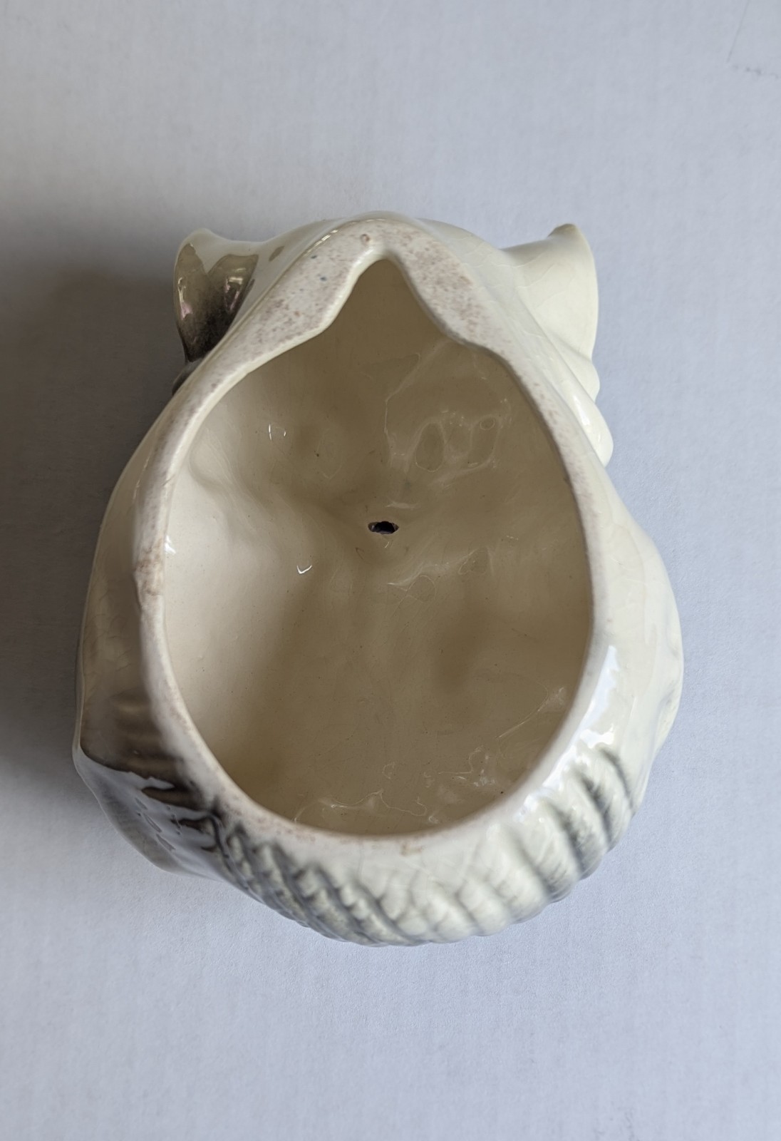 Vintage Scary Halloween Cat String Holder Ceramic 5.5″