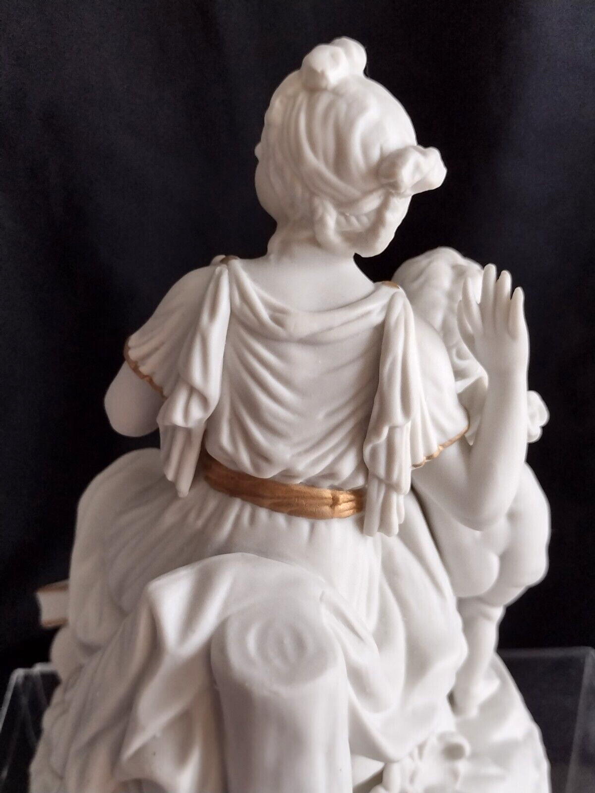 Rare Vtg Parian Mother Woman Child Flowers 8″ Bisque Ceramic Art Andrea by Sadek