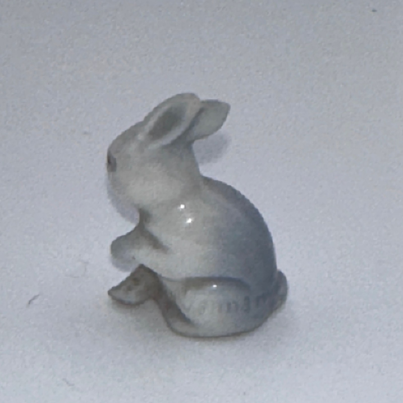 1″ Gray Hare Ceramic Rabbit Miniature Figurine Animals Bunny Collectible Decor