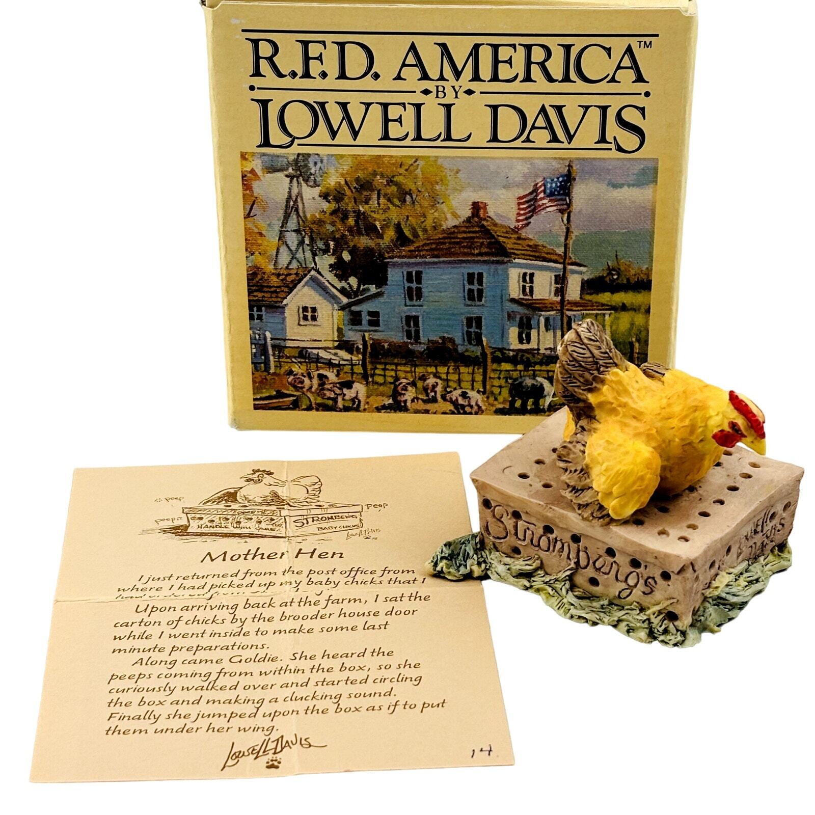 Mother Hen Lowell Davis Schmid RFD America Figurine 225292 Baby Chicks Broody
