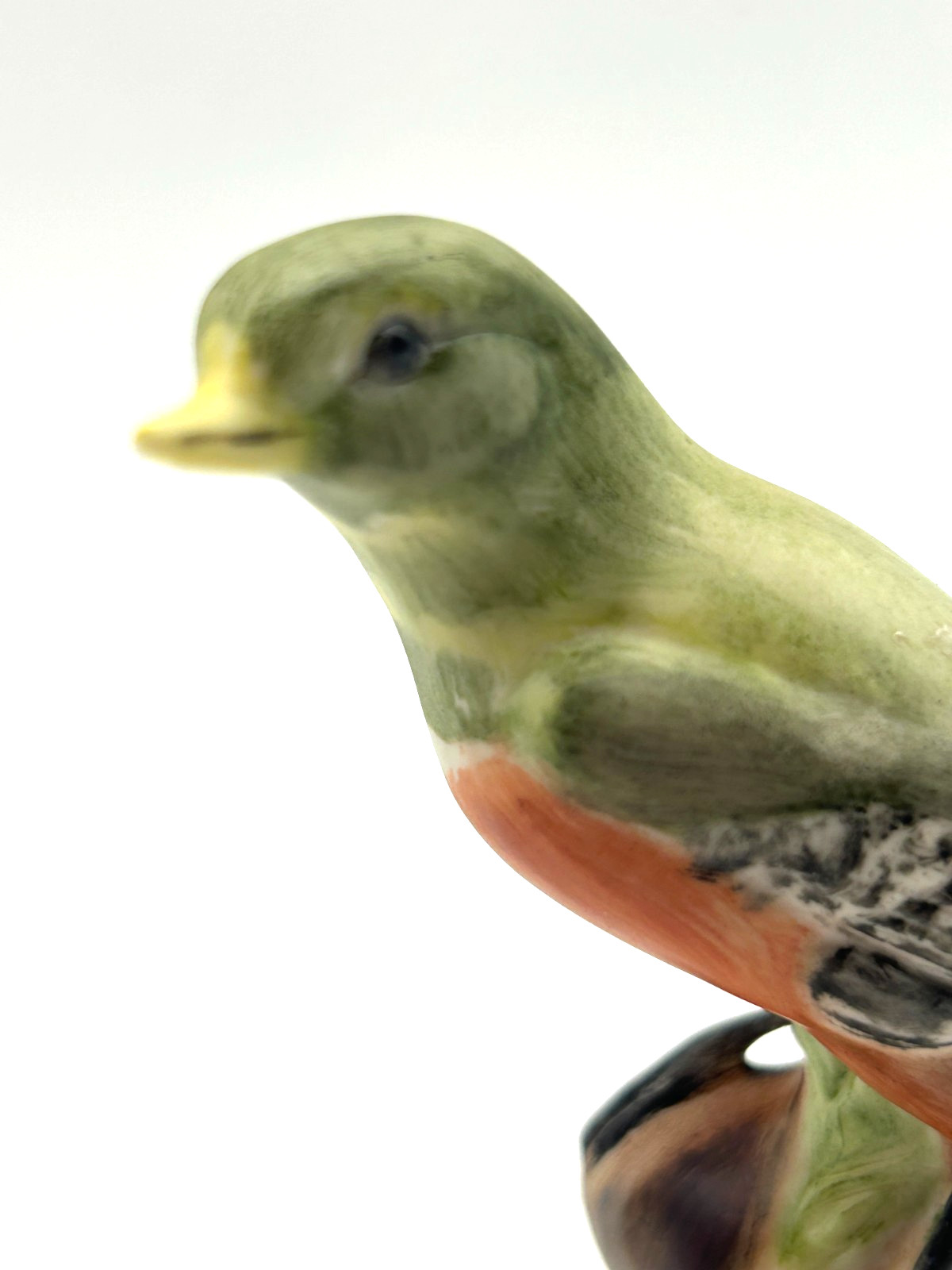 Vintage Standing Bird Hand Painted Porcelain Figurine Signed Maker Unknown