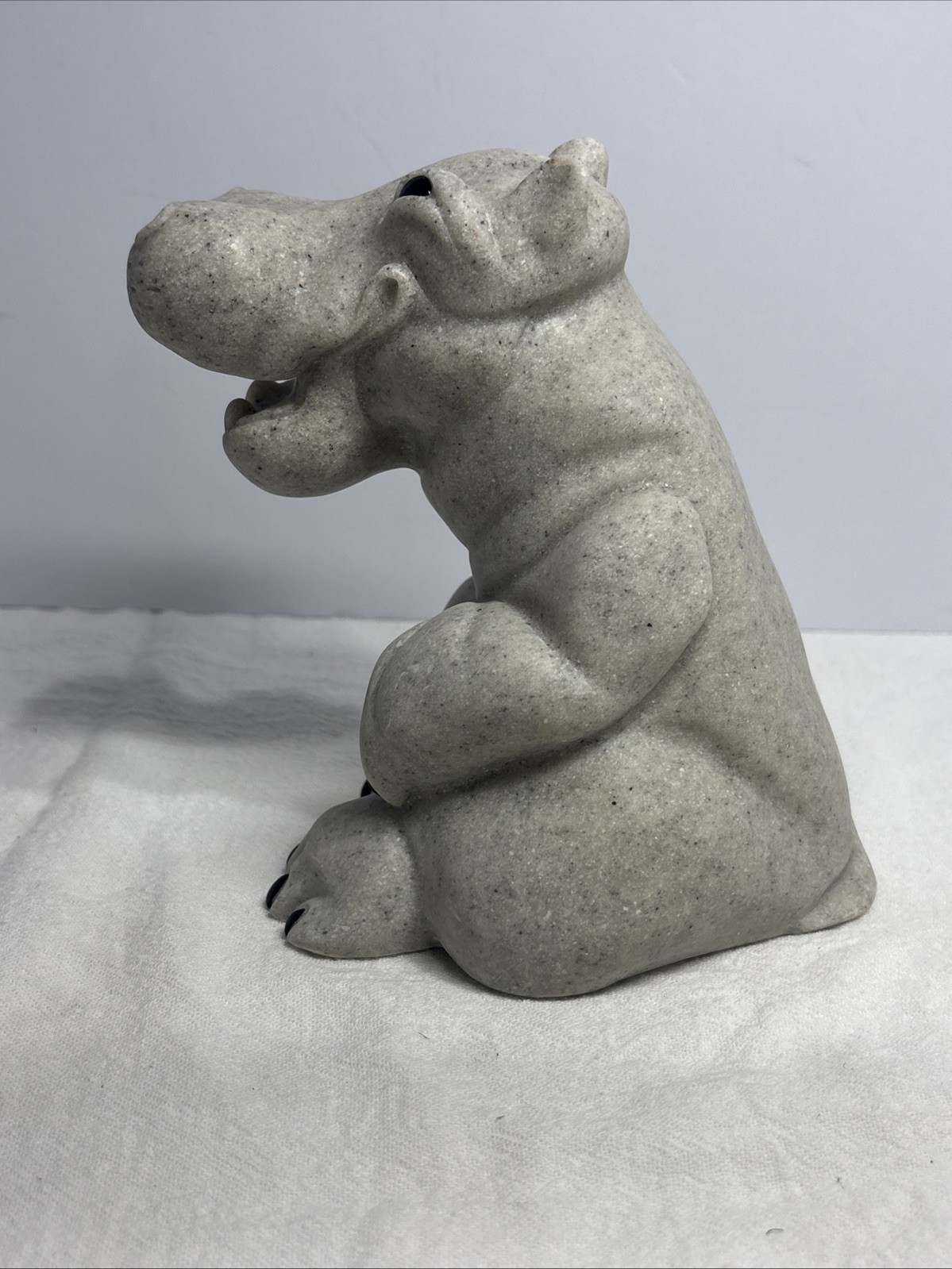 Quarry Critters Stone Harry Hippo-2000-Sculpture Second Nature Design-6”tall