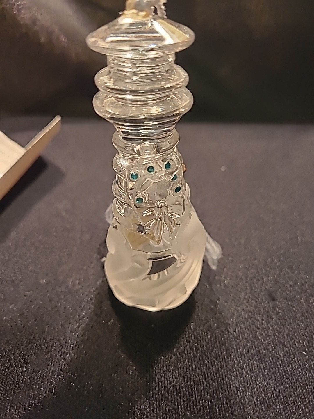 Lenox Crystal Lighthouse Ornament 2002 Blue Austrian Crystals ~ No Box