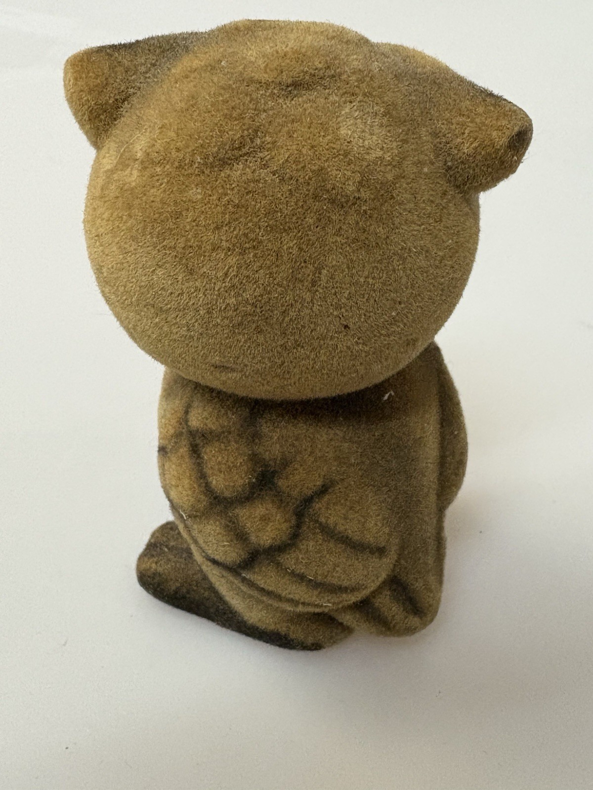 Vintage Josef Originals Flocked Fuzzy Brown Owl Figurine 3.5″ Made In Japan