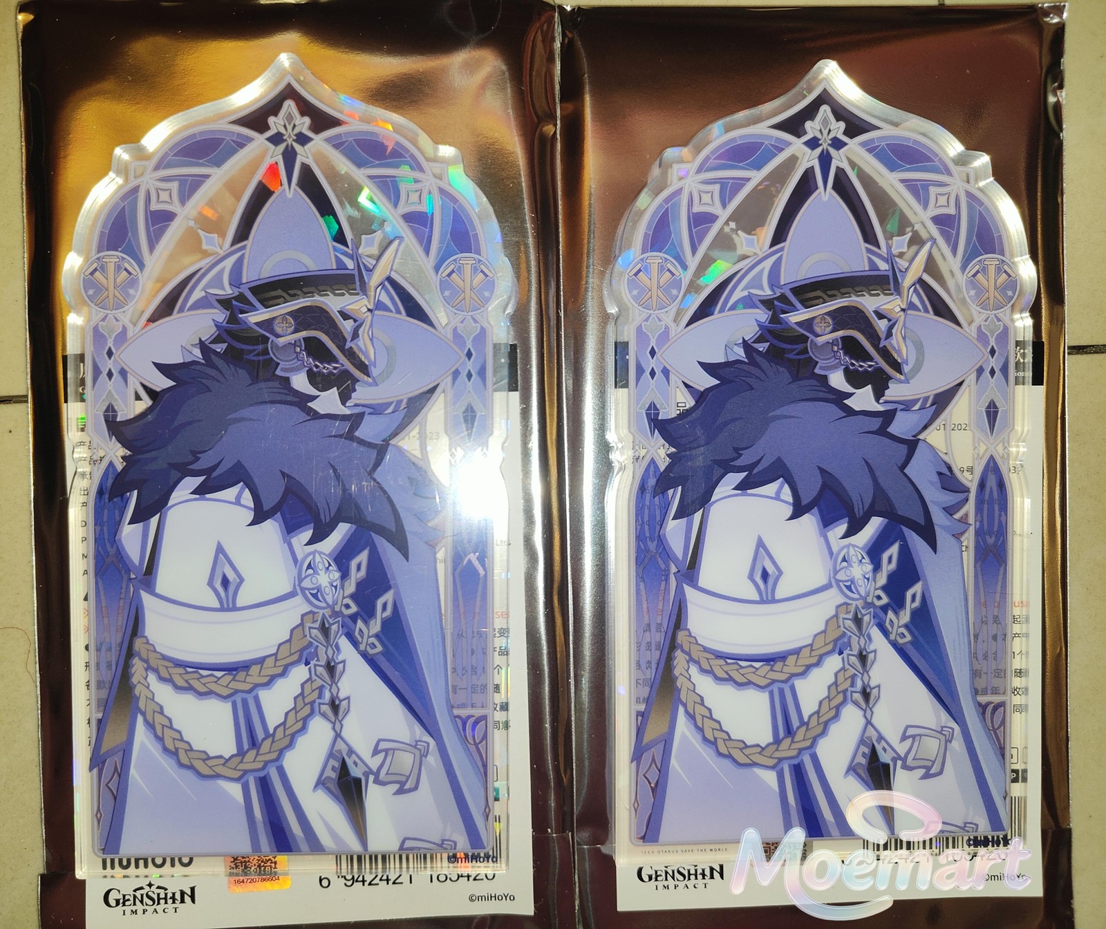 Official Genshin Impact Fatui II Capitano Figure Acrylic Stand Badge Card Set