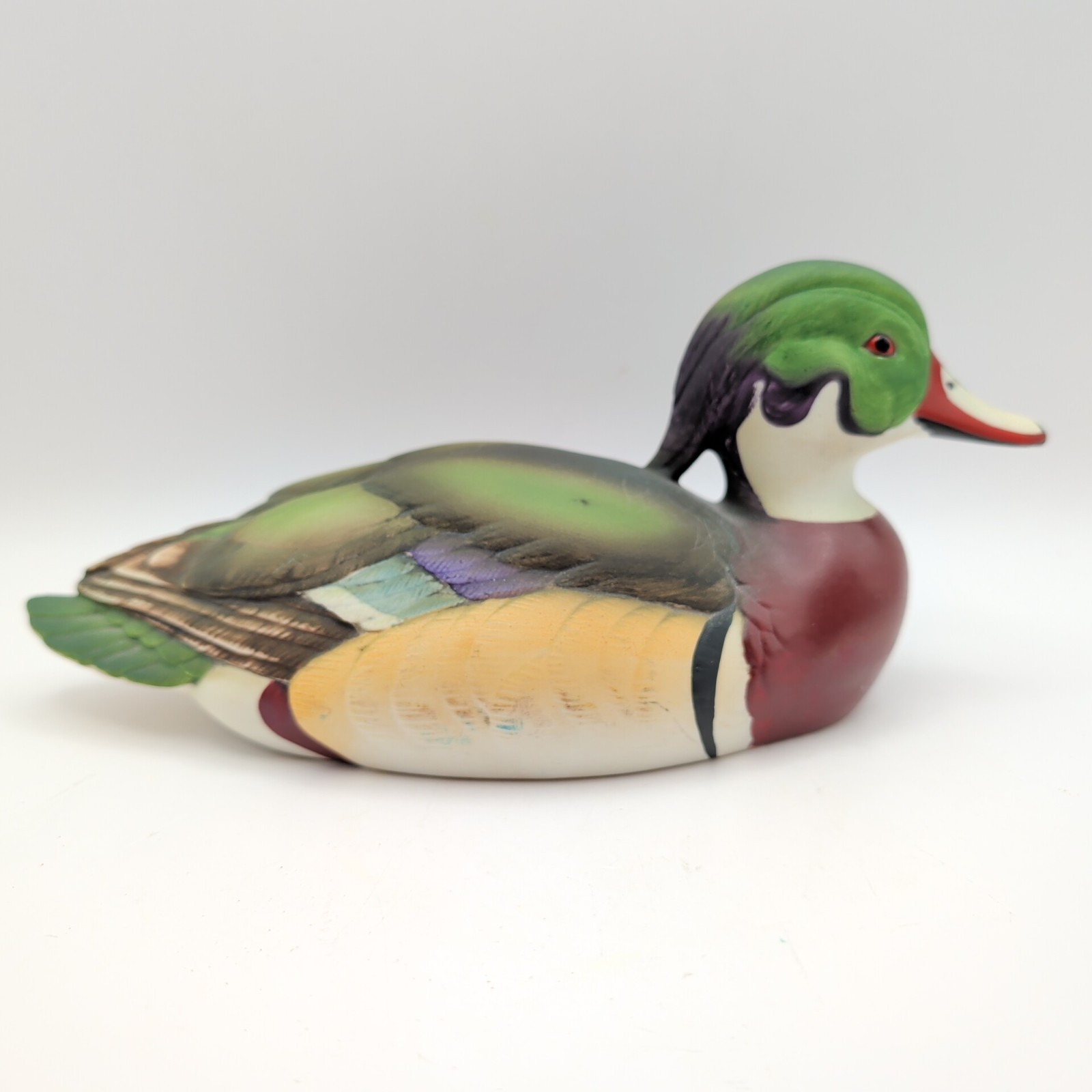 Andrea by Sadek Wood Duck Figurine 6314 Signed Porcelain Japan