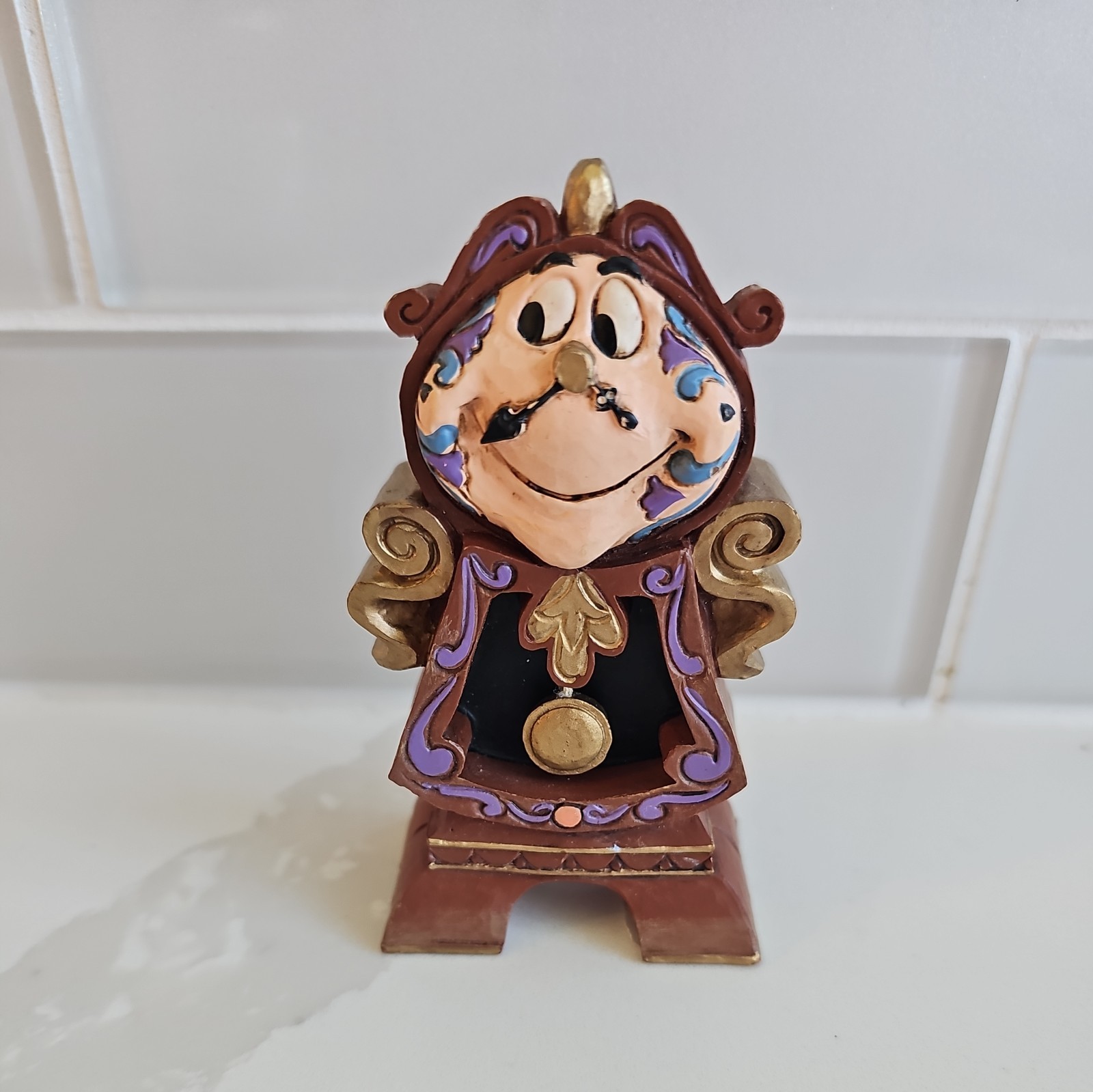 Disney Traditions by Jim Shore “Beauty and the Beast” Cogsworth Stone Resin