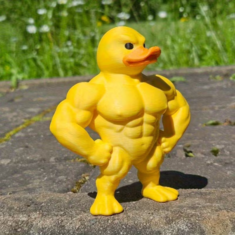 Muscle Duck Collectible Figurine Statue 3D Desktop Shelf Decor Indoor Outdoor
