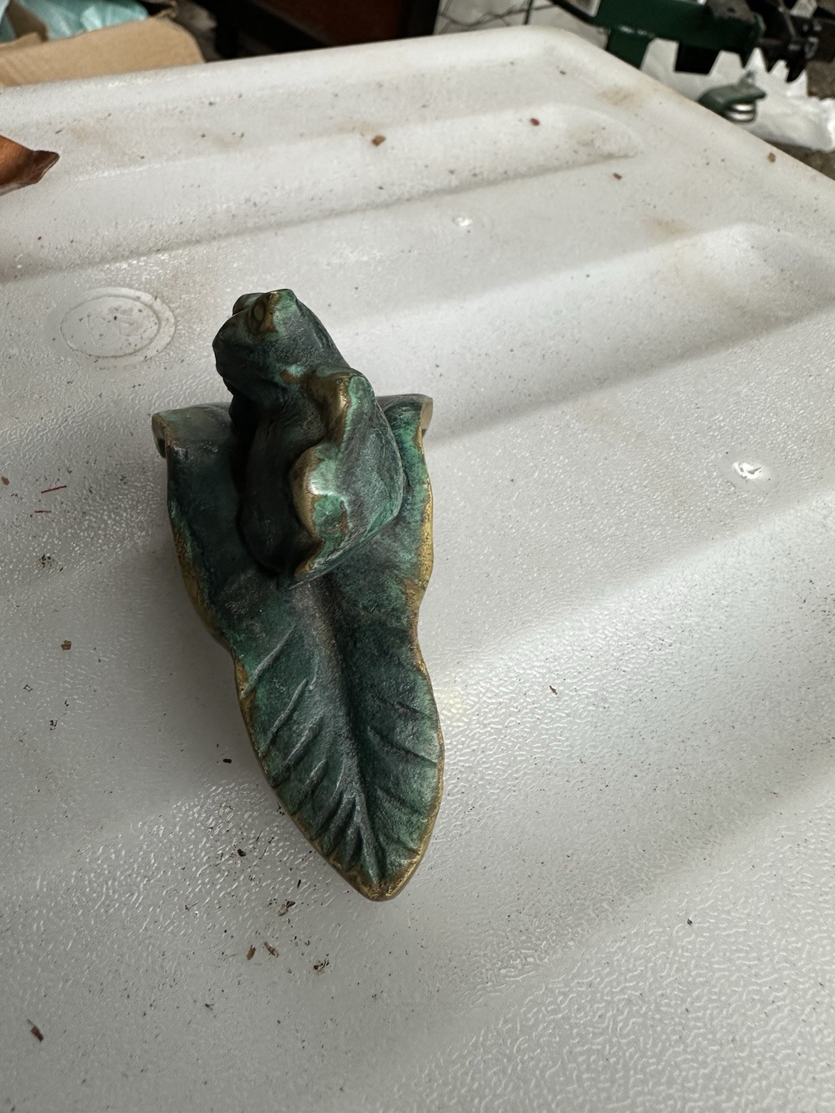 Pr Vintage Adult Novelty Naughty Bronze Metal Frogs Paperweight