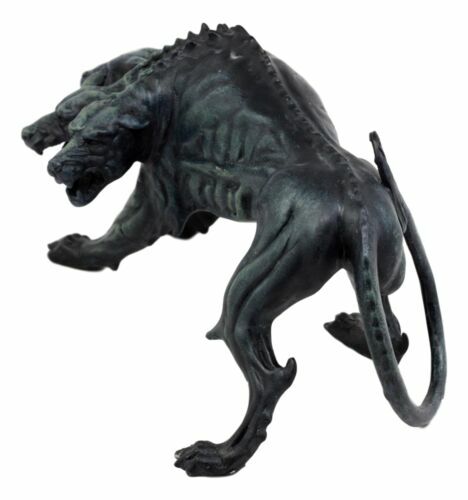 Three Headed Cerberus Statue Figurine Hades Guardian Fantasy 7.75″ Long Decor