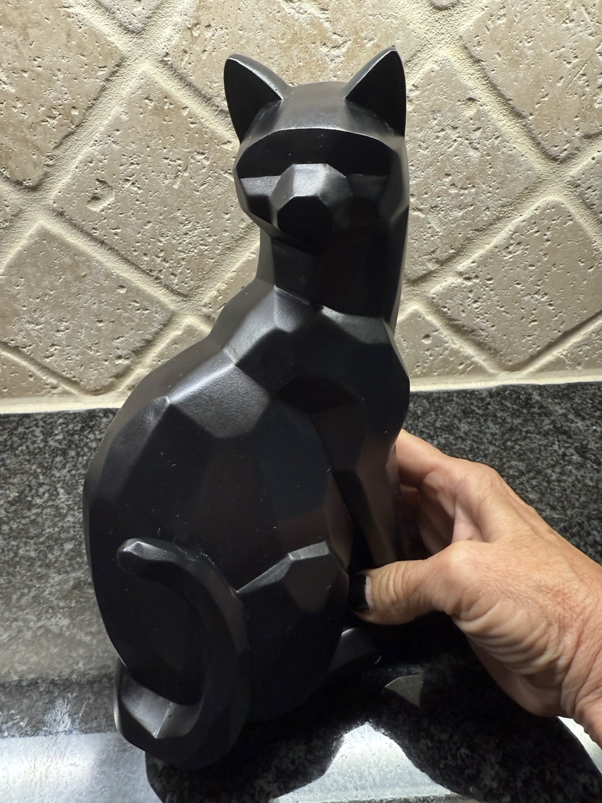 Torre & Tagus Collection Carved Angle Sitting Black Cat Statue Halloween Regal