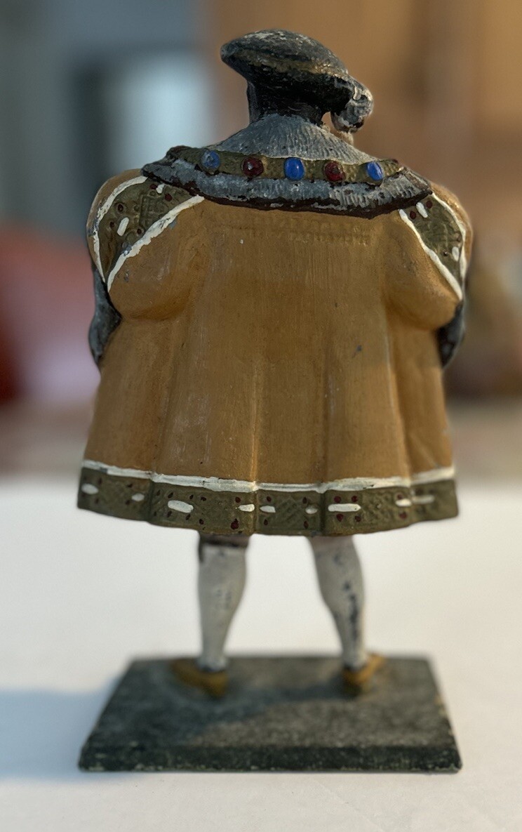 Rare Hand Painted Lead Figure Of Tudor King Henry VIII Figurine 1940’s Heavy HTF
