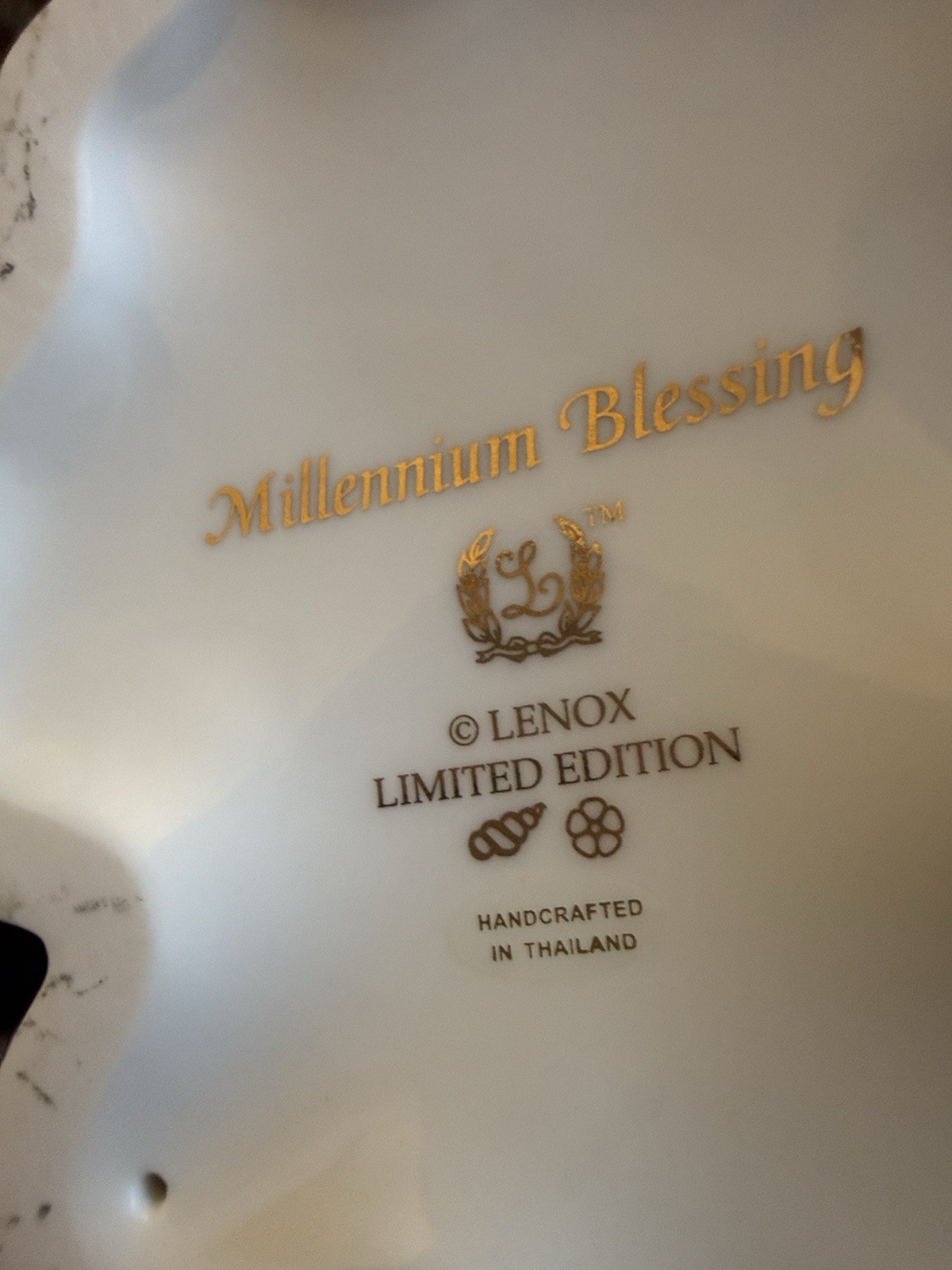 Lenox Millennium Blessing 12″ Angel Figurine Limited Ed 24K Gold – Excellent