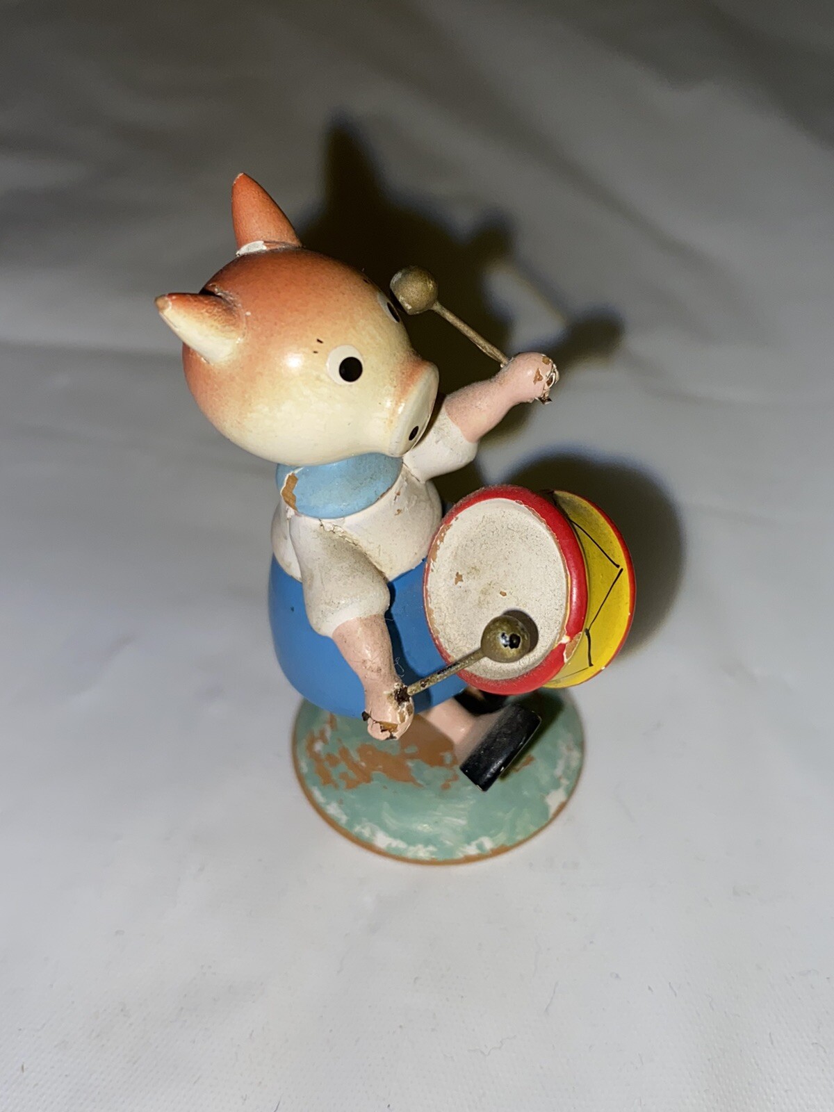 Vintage 60s Goula made in Spain Figurine girl Pig Drummer
