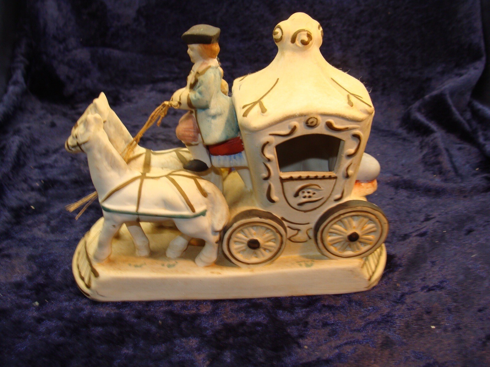 Made In Occupied Japan ~ ENGLISH HORSE & CARRIAGE~The Reins Are Untied~6.5×5.25