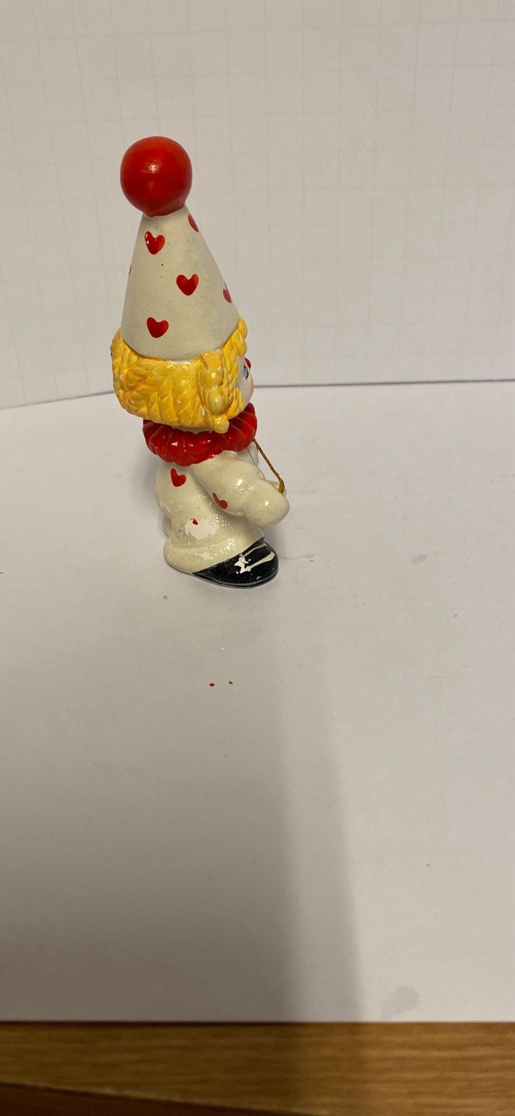 Vintage 1985 Enesco Clown With Heart Figurine Sri Lanka Bisque Porcelain