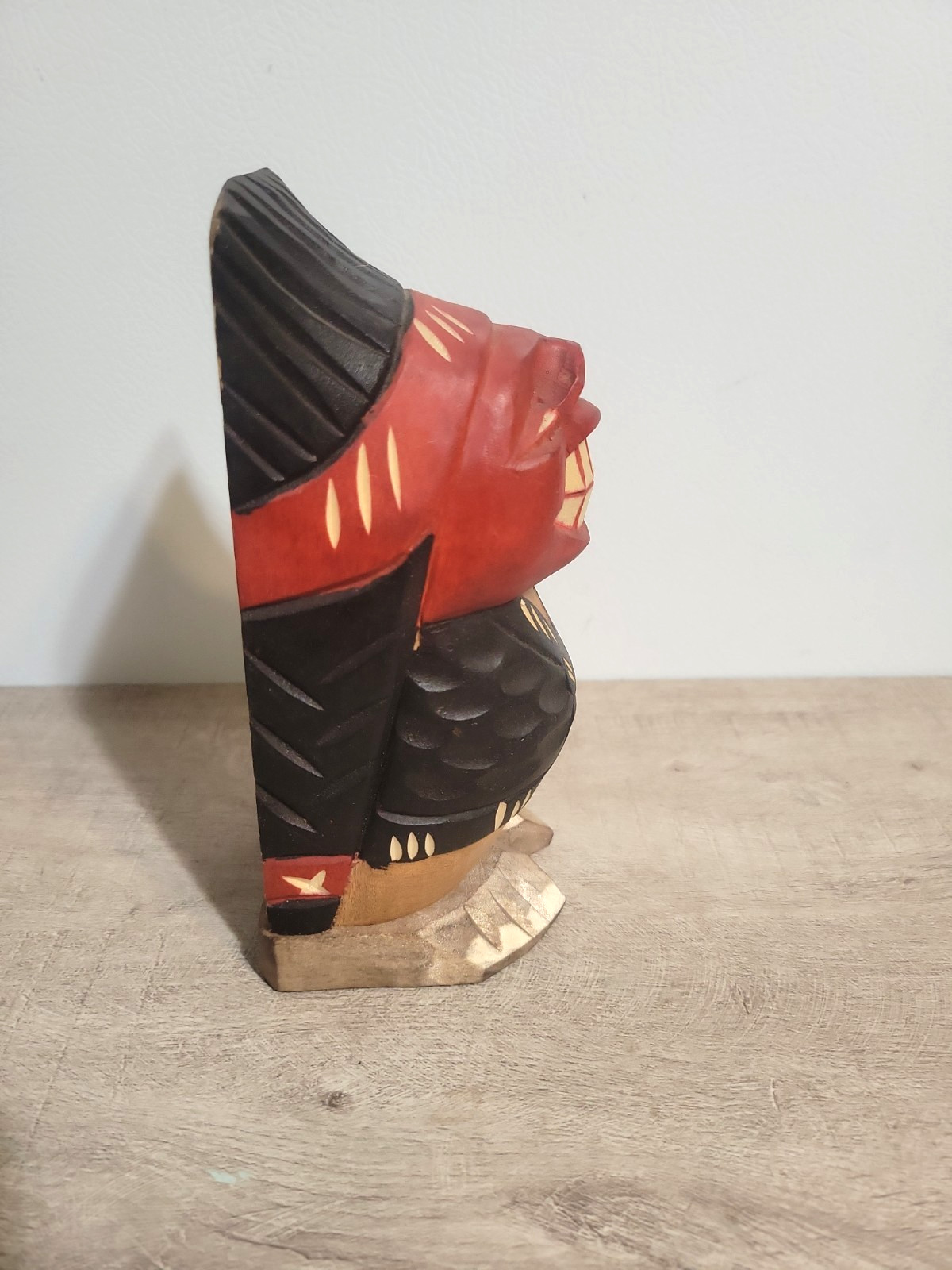 Chilian Indio Picaro Naughty Wood Sculpture Folk Art Adult Themed Female 7″
