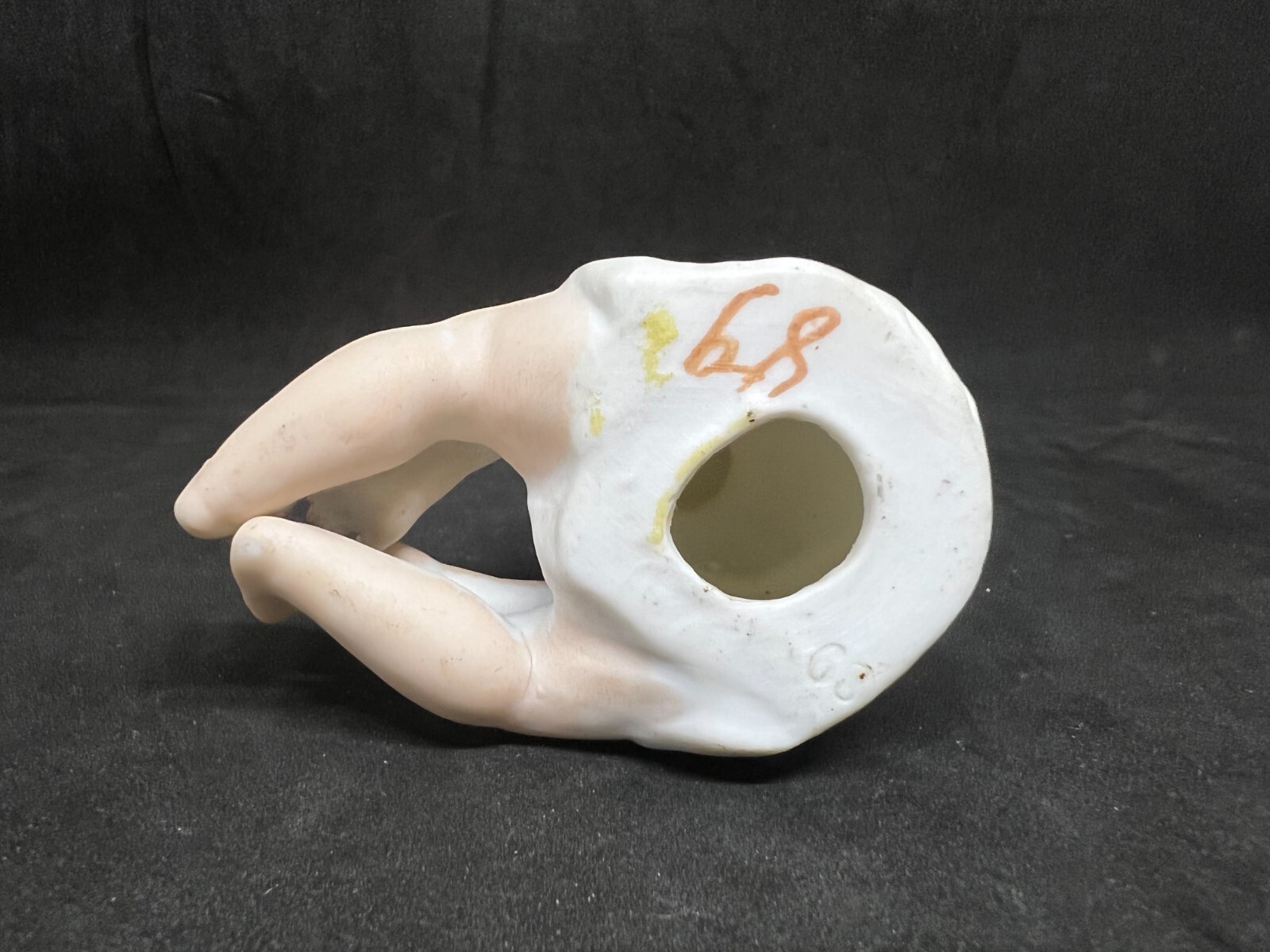 Gebruder Heubach-German Porcelain Bisque-Sitting Piano Baby 3″ #1