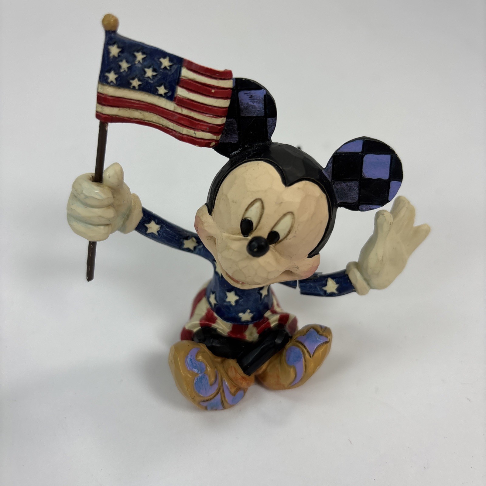 Jim Shore Disney Traditions Mickey Mouse Patriotic Mini Figure 4056743 USA Flag
