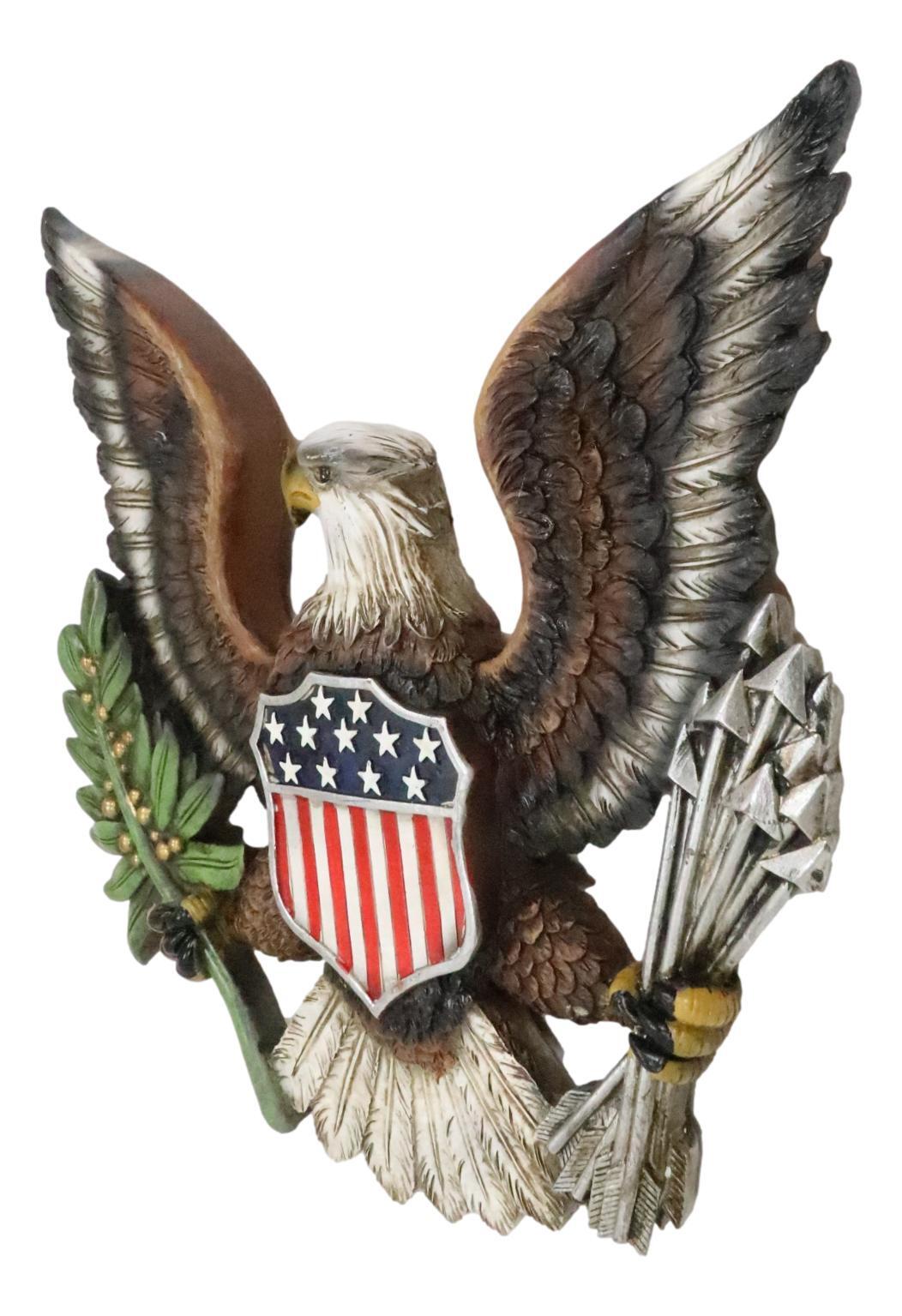 Patriotic American Great Seal Bald Eagle With Olive Branch And Arrows Wall Decor