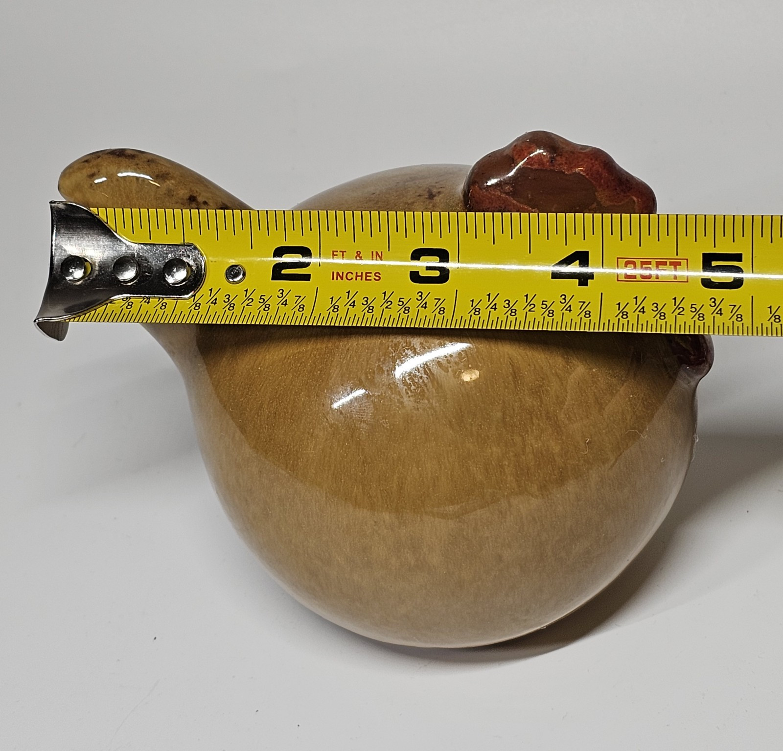 Brown Fat Chubby Hen Glazed Ceramic Home Decor Figurine