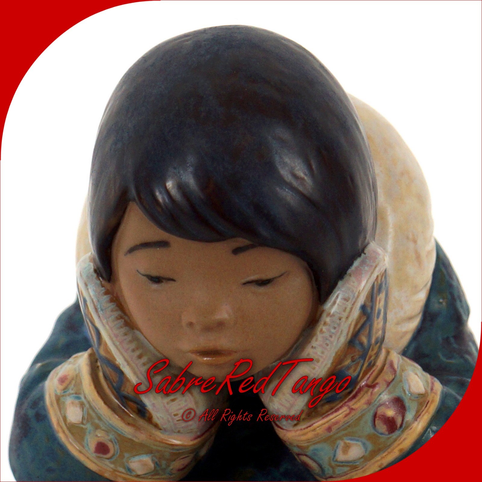 LLADRO PENSIVE ESKIMO GIRL FIGURINE FRANCISCO CATALÁ #12158 WITH BOX