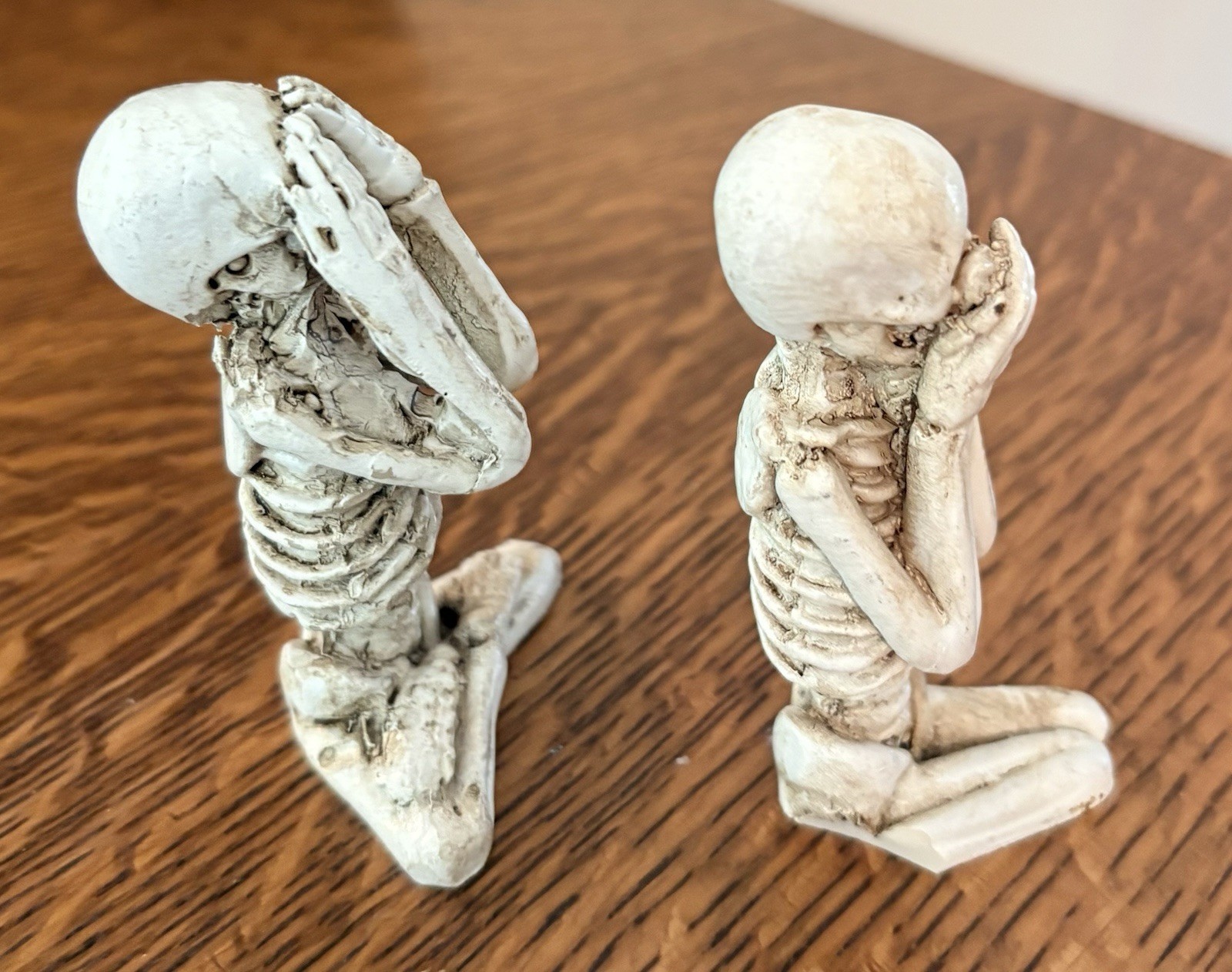 See Speak No Evil Resin Skeleton Figurines 2.75″ Mini Decor 2 Pc Set Halloween