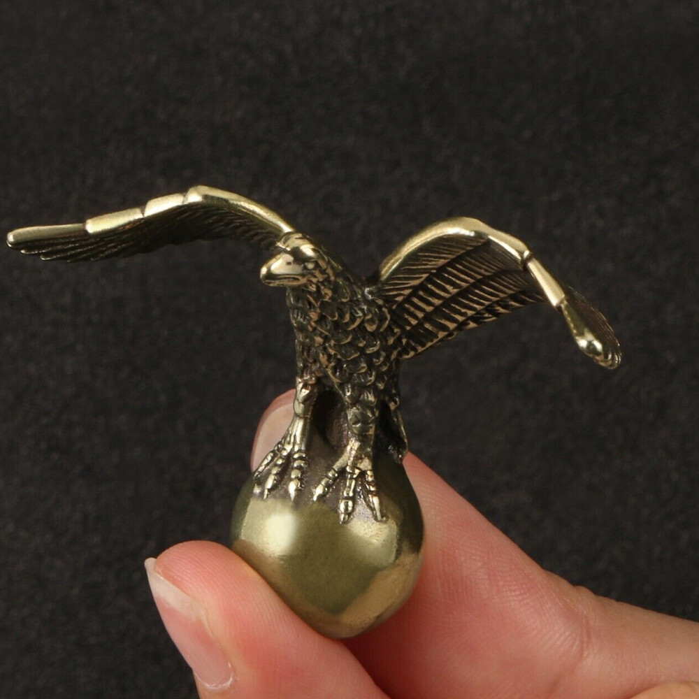 Solid Brass Eagle Figurine Small Statue Home Ornaments Animal Figurines Gift E