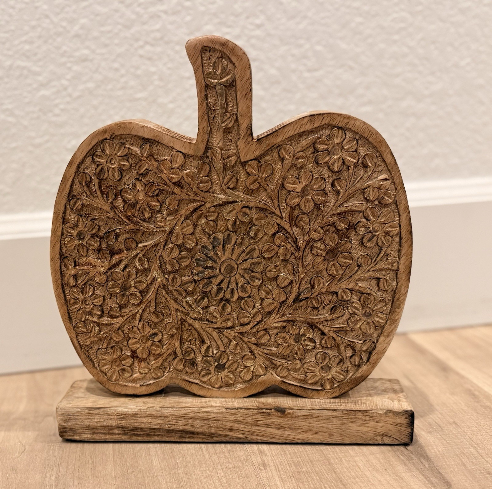 Decorative Wood Carved Pumpkin