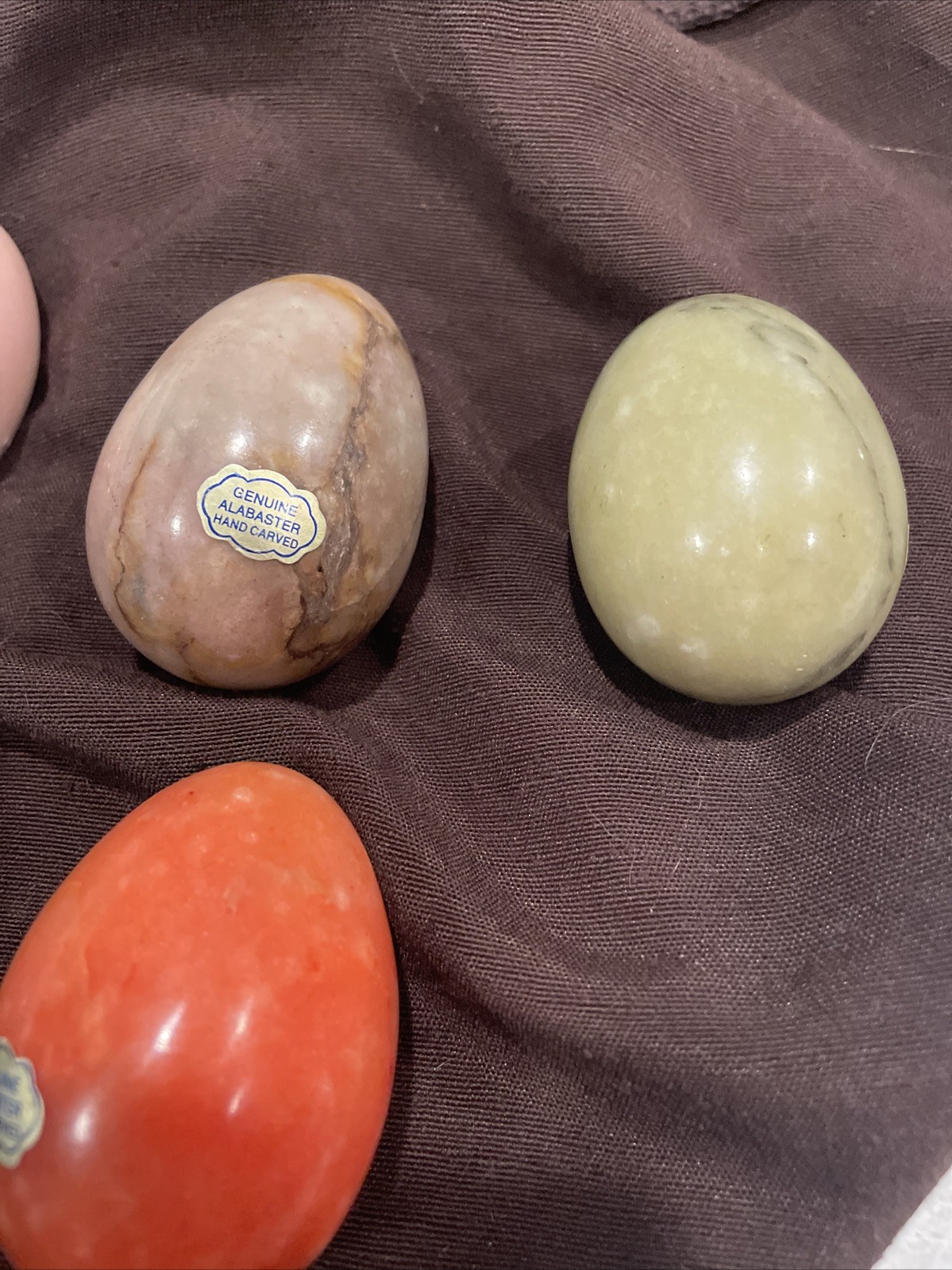 7 Colorful Alabaster Easter Eggs)2 Inches) Set