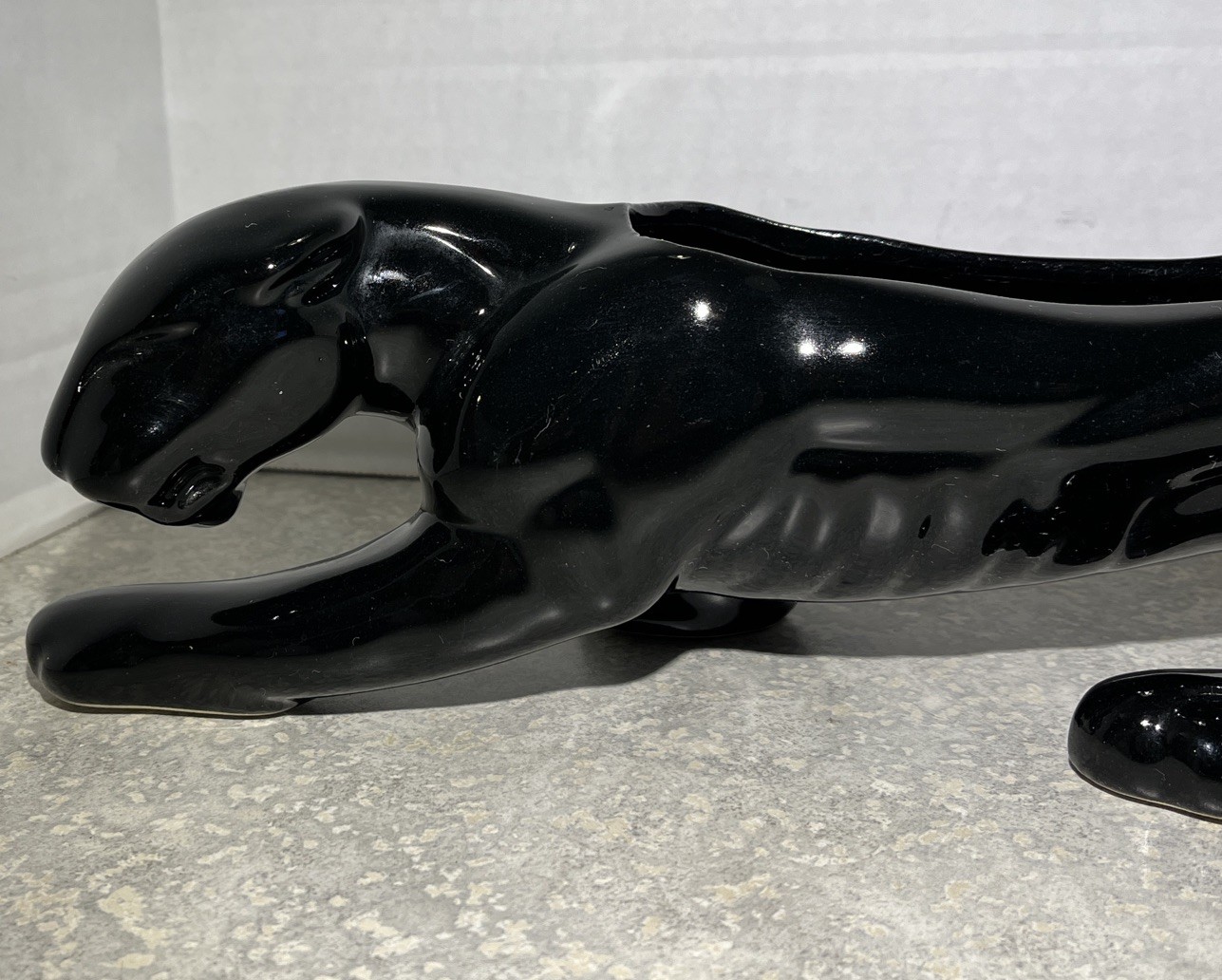 Haeger Mid-Century Black Panther Ceramic Planter 15in Good Condition! -820