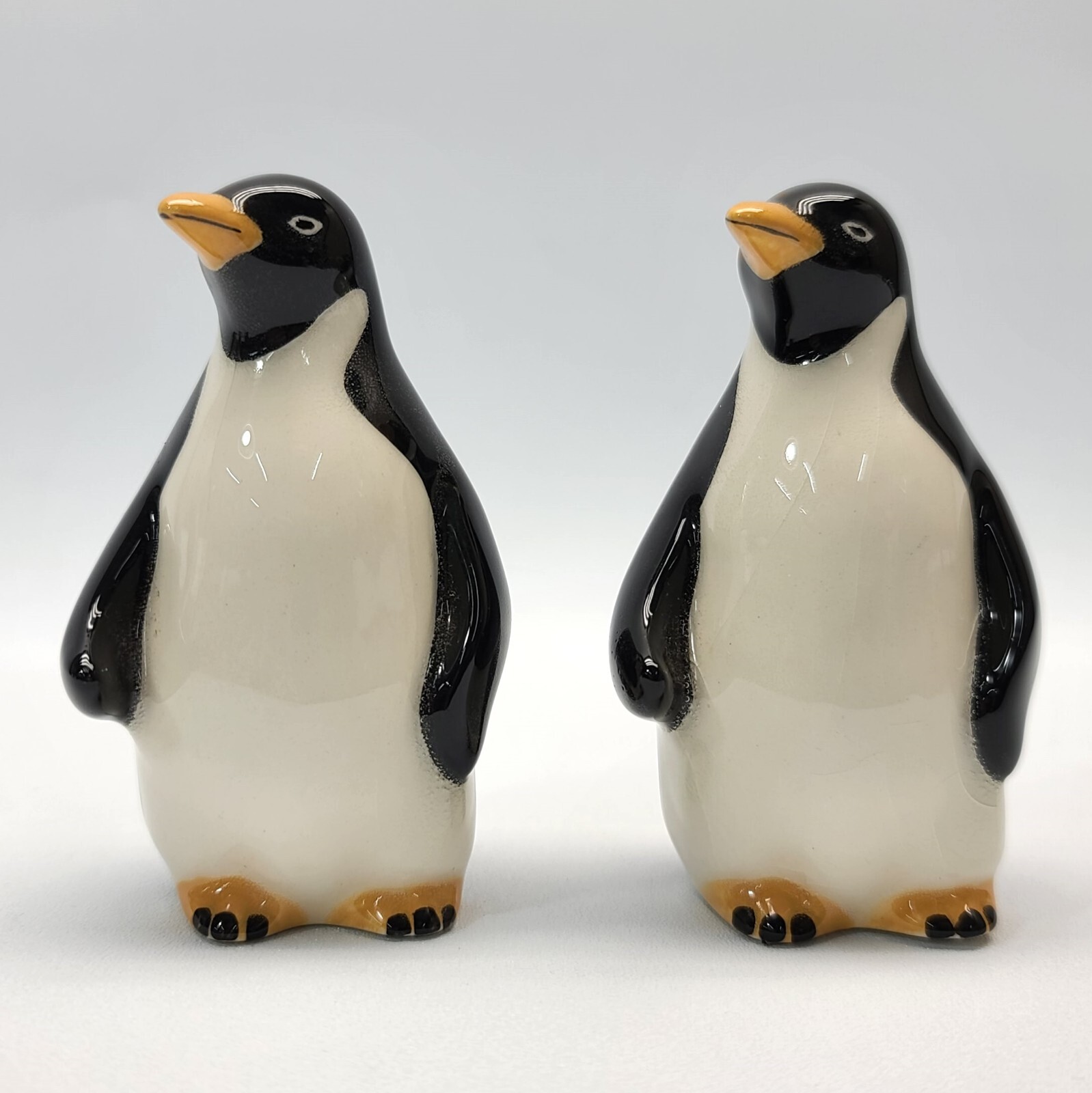 ⭐️ (5pc) Porcelain Adelie Penguin Figurine Lot Signed EE – 3.5″ & 4.5″ Tall