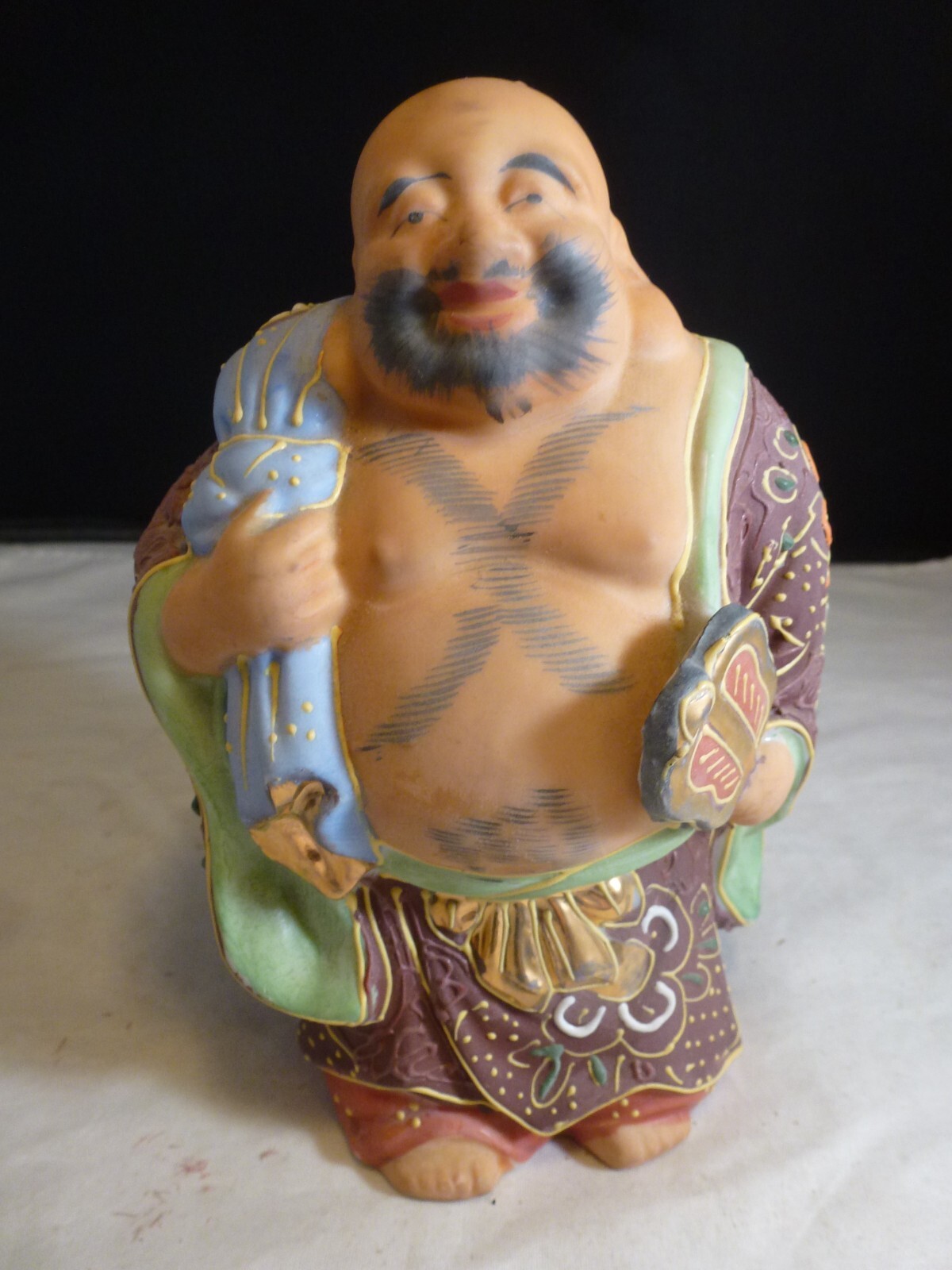 Kutani Japanese Porcelain Moriage 7 Gods Of Luck Antique 5 5/8″ Figurine
