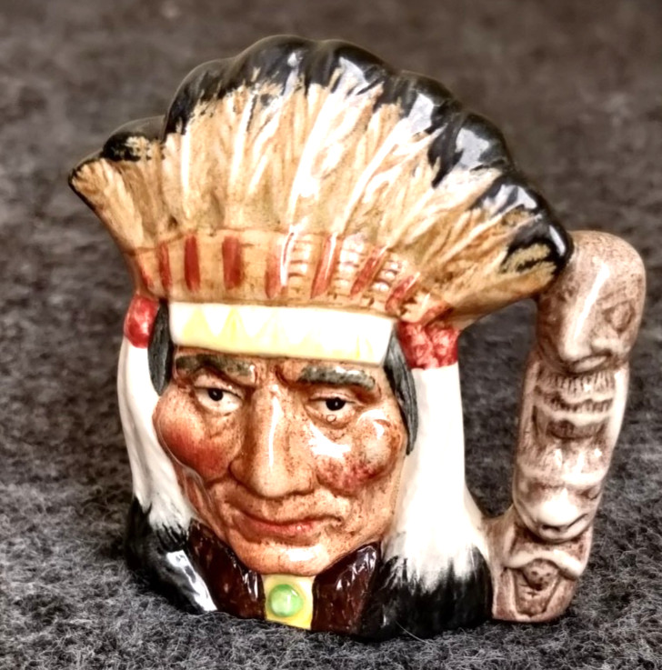 VINTAGE 1966 ROYAL DOULTON TOBY MUG D6665 NORTH AMERICAN INDIAN 2 5/8″