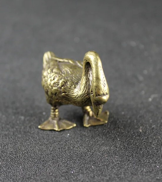 Brass Goose Animal Figurine Small Statue Table Office Home Decoration Gifts
