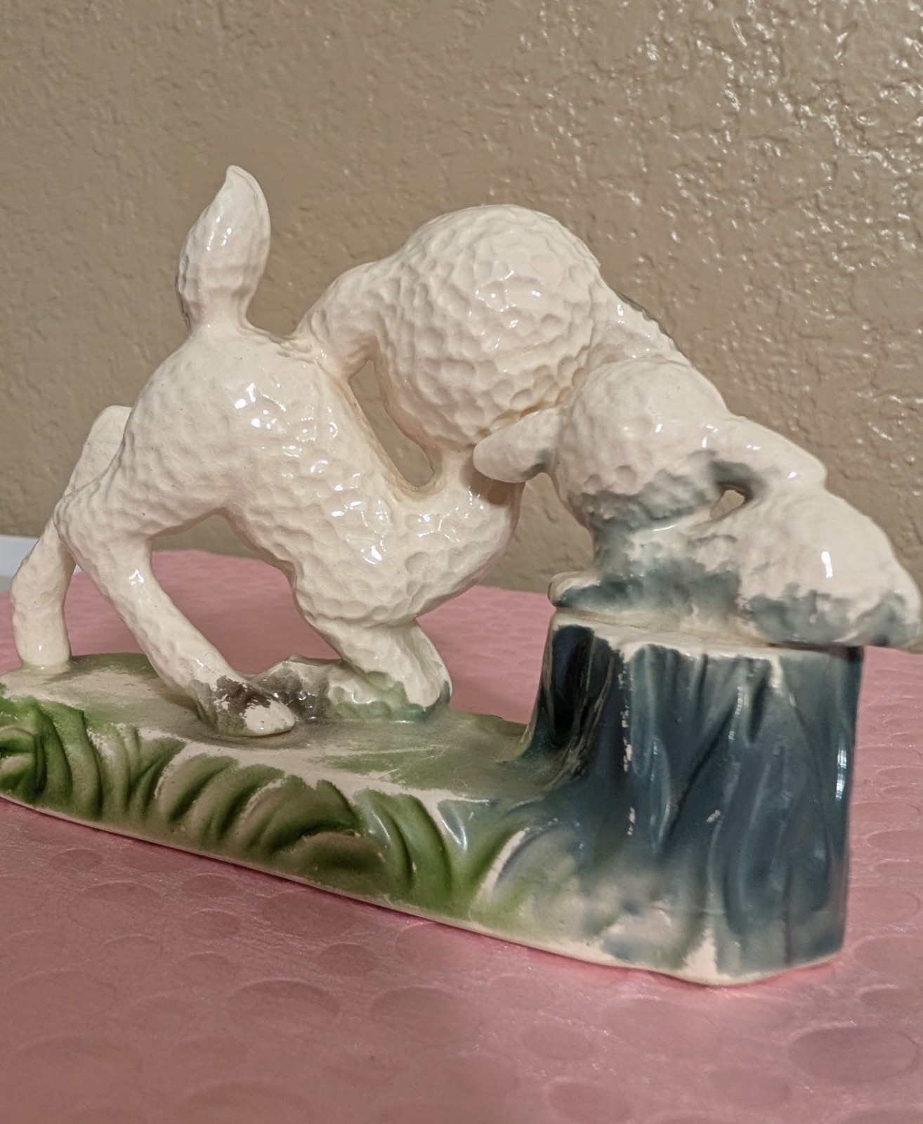 Vintage UCAGCO Japan Anthropomorphic Lamb Figurine Big Eyes Sheep Kitsch 1950s