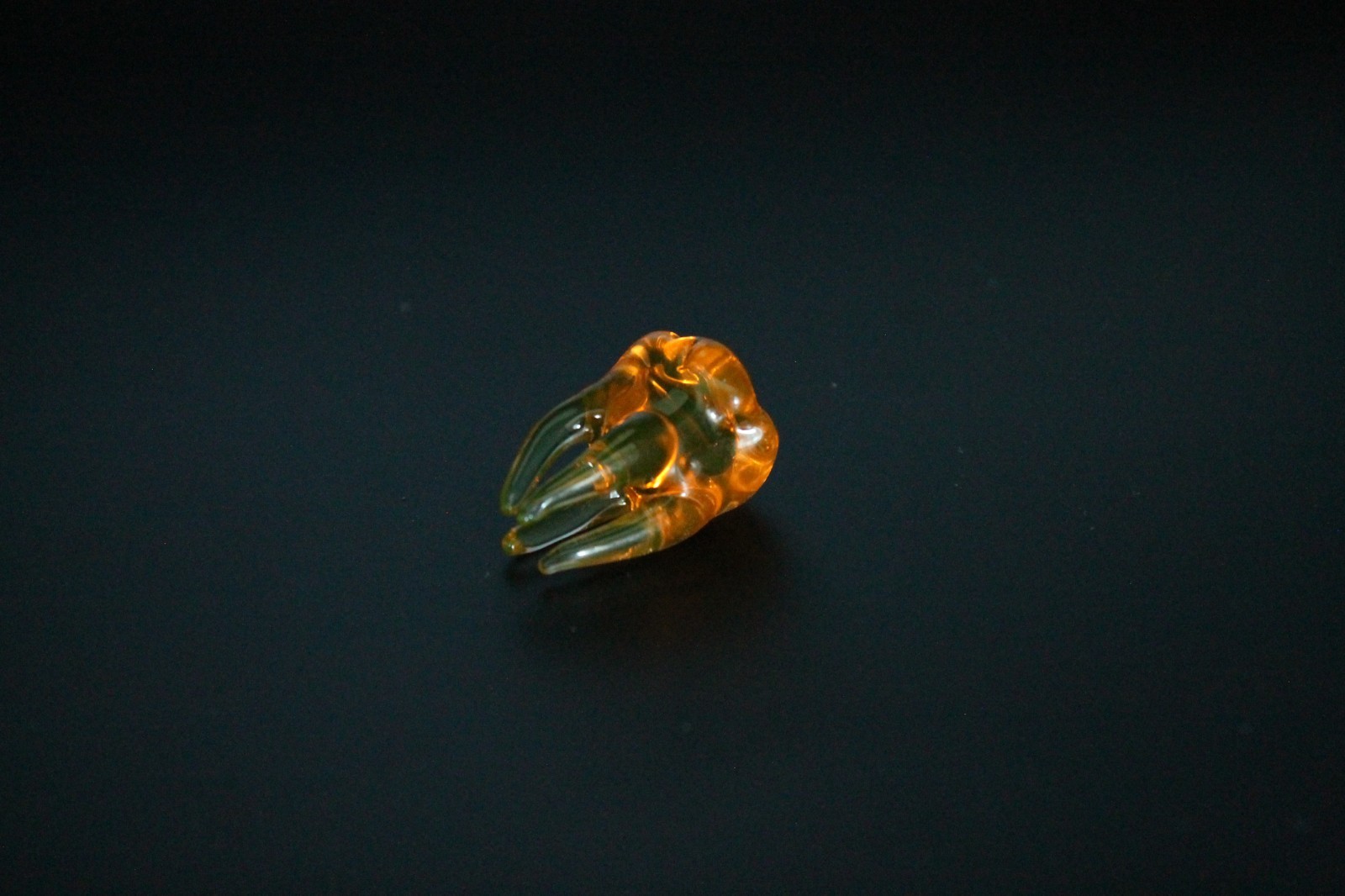 Bronze Uranium Glass Tooth Figurine UV Reactive Mini Glass Tooth Glow